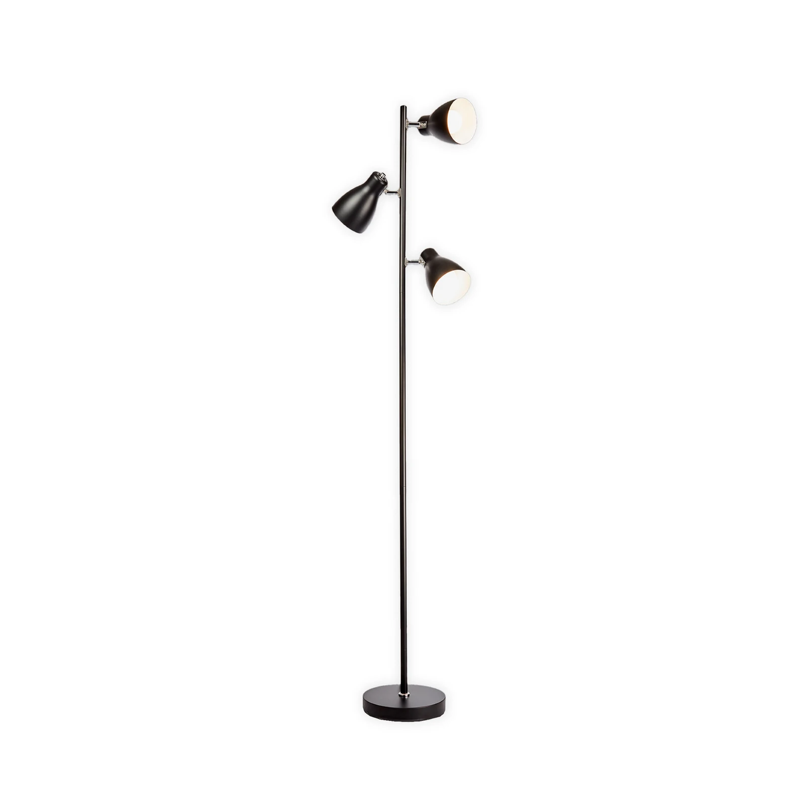 Lampe sur pied Gide, à 3 lampes, noir, métal, E27