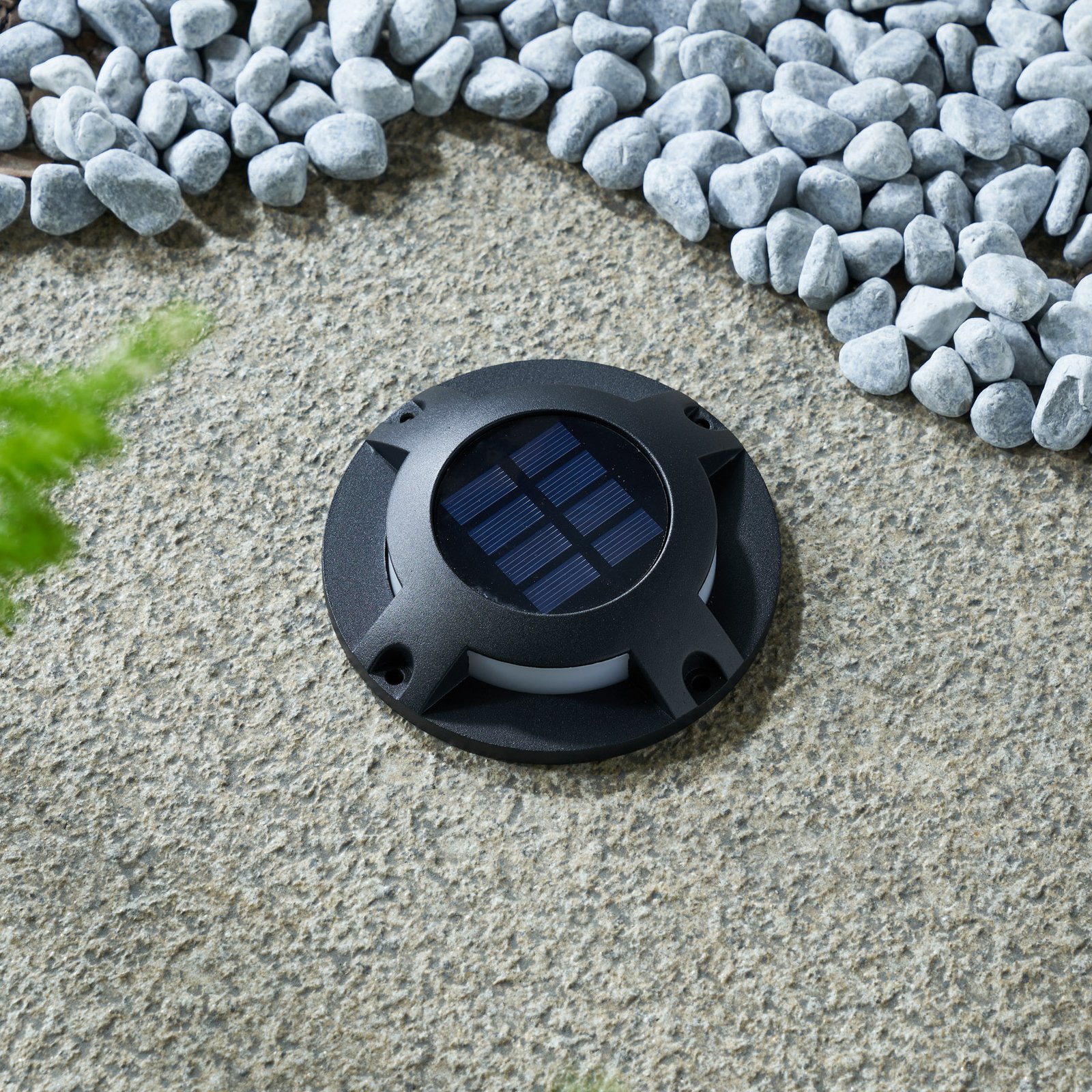 Prios LED solar de podea Selius, gri închis, IP67