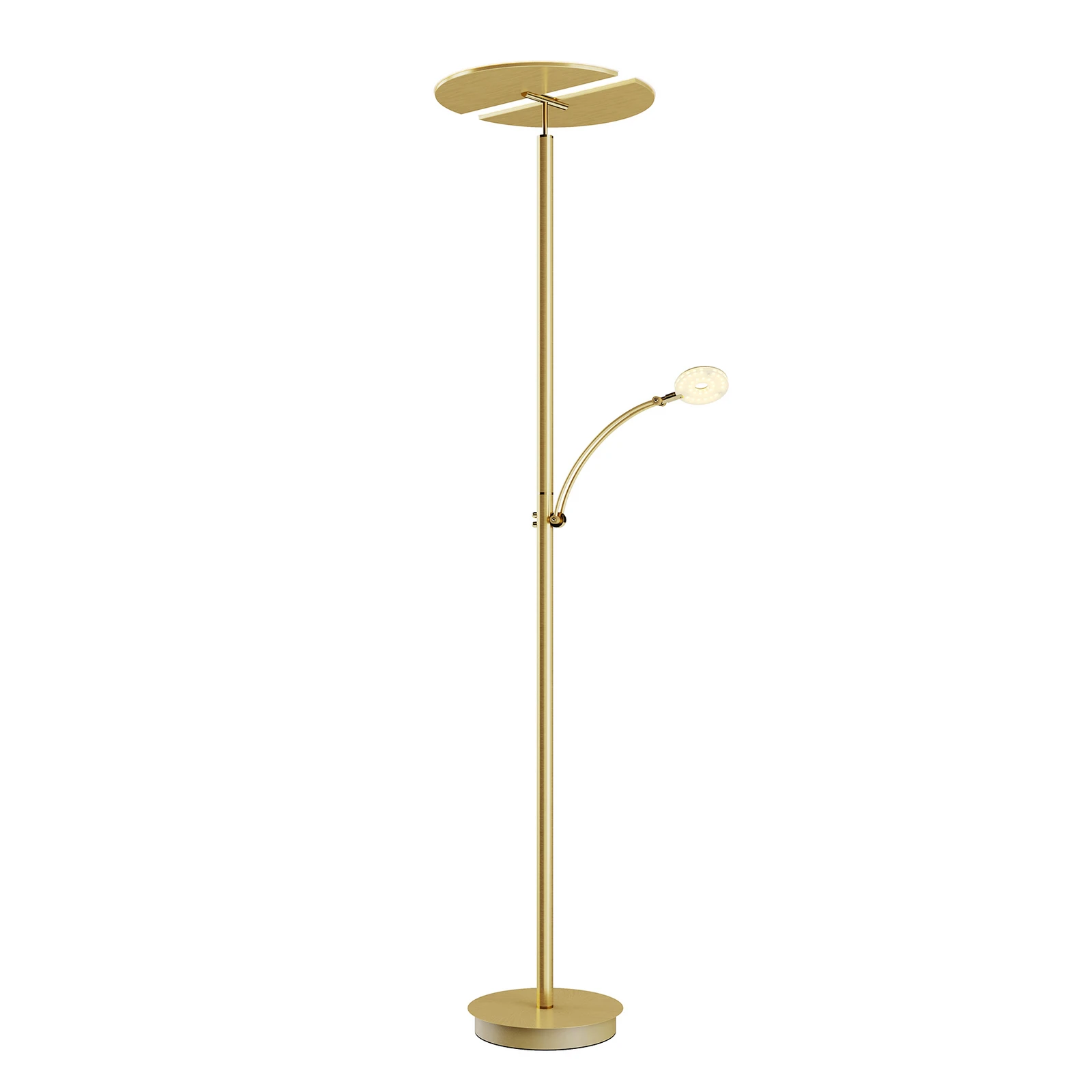 Lucande LED vloerlamp Anniki, messing, verstelbaar, dimbaar