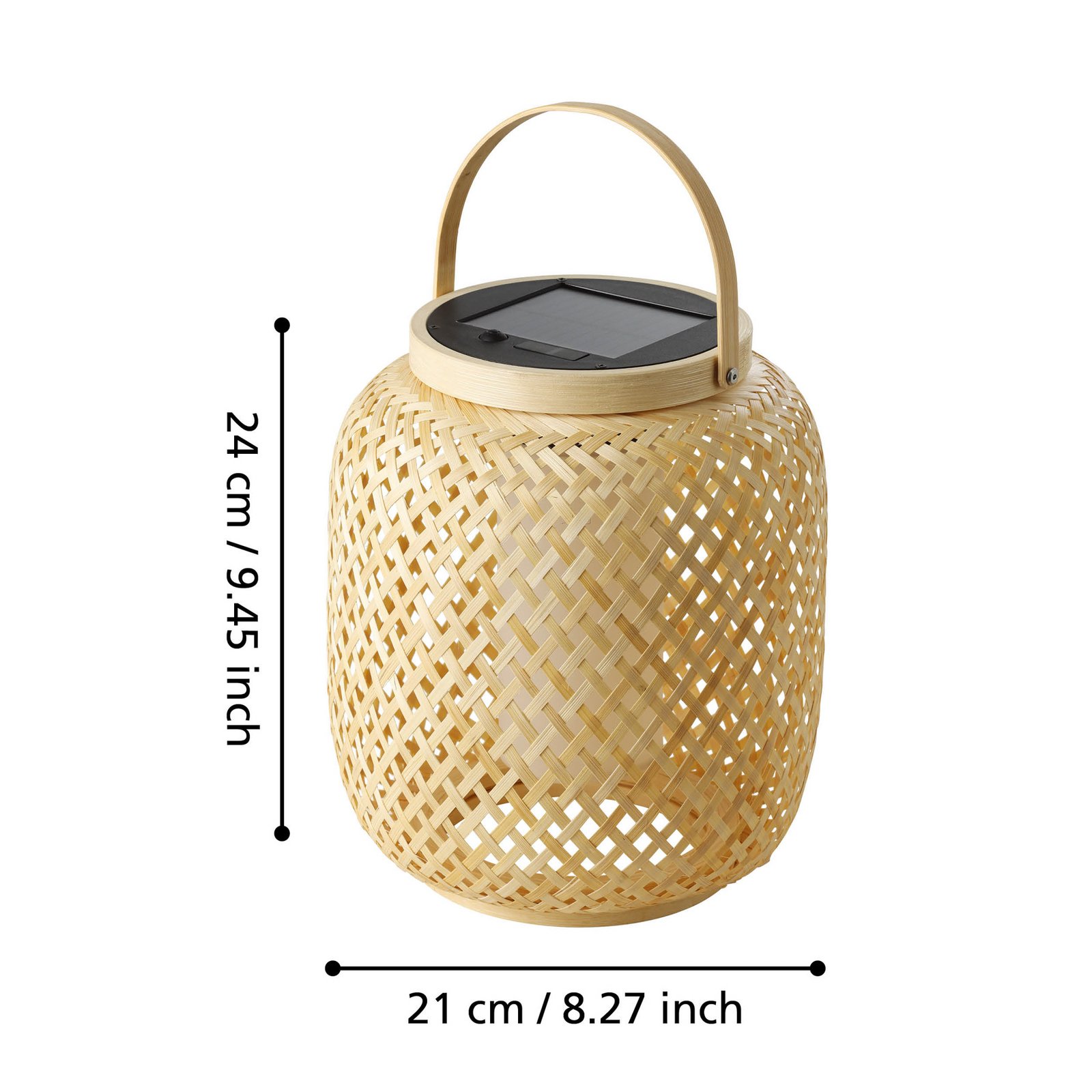 LED-lykt Marliano, lys tre, tre