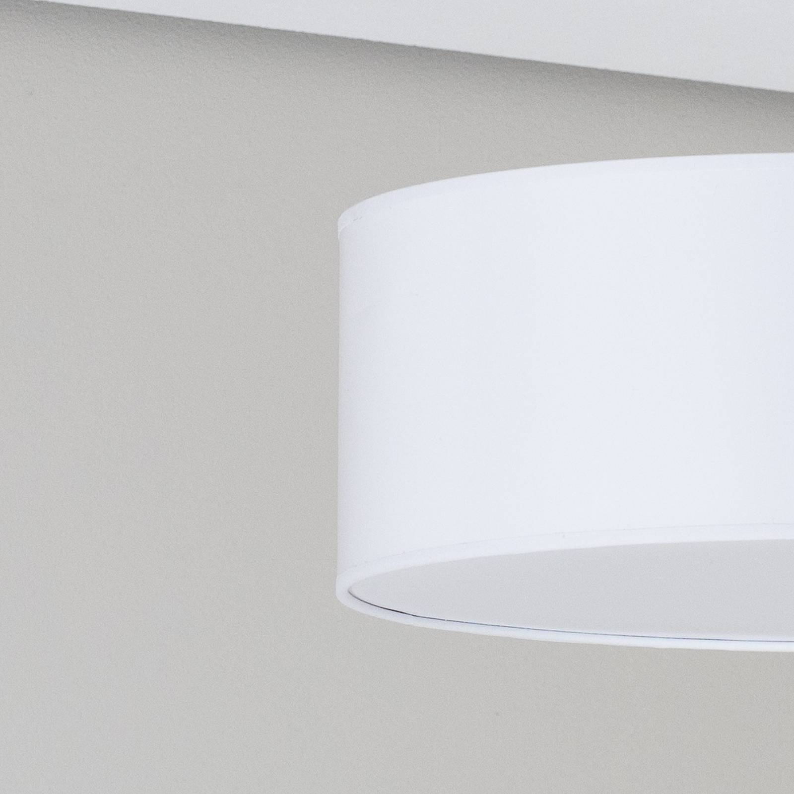 Lampa sufitowa Oja, biała/chrom, tekstylna, Ø 40 cm