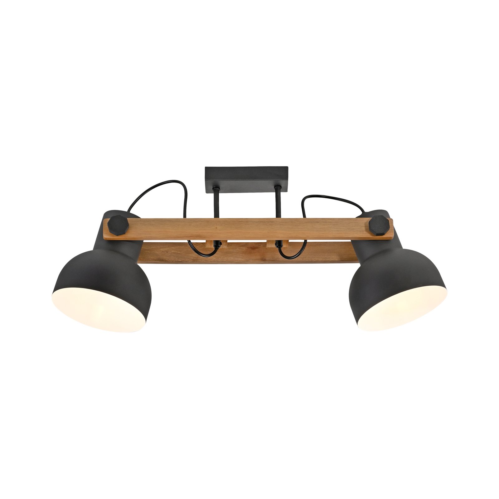 JUST LIGHT. Lampa sufitowa Cup 2.0, 2-punktowa, czarna, metalowa