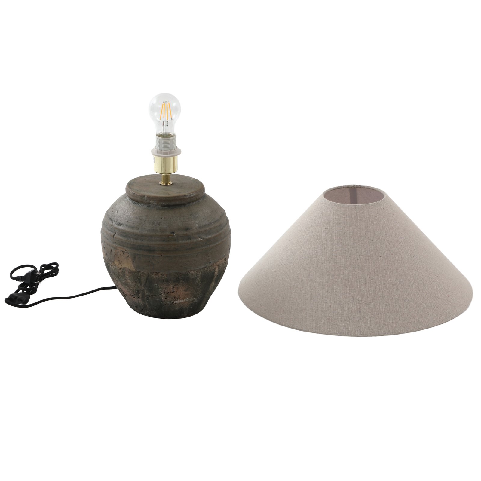 Thalorin stolová lampa výška 46 cm sivá keramika - Lucande