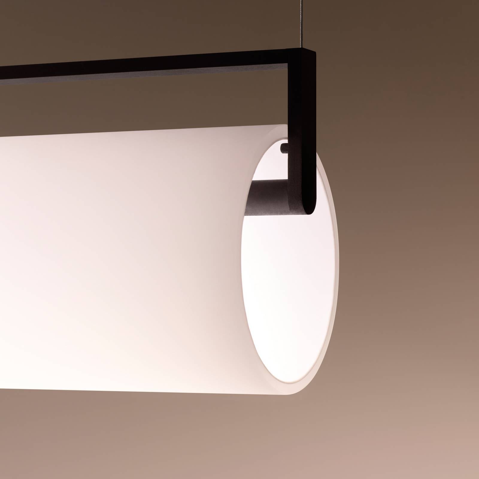Suspension LED Vibia KONTORNO, longueur 122 cm, noir 930 à intensité variable
