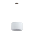 Hängeleuchte Chelsea, braun/weiß, Ø 35 cm, Stoff