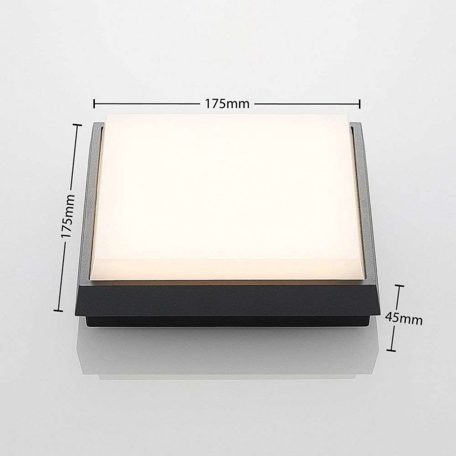 Amra LED Square Ulko Kattovalaisin 17,5 Dark Grey - Lucande
