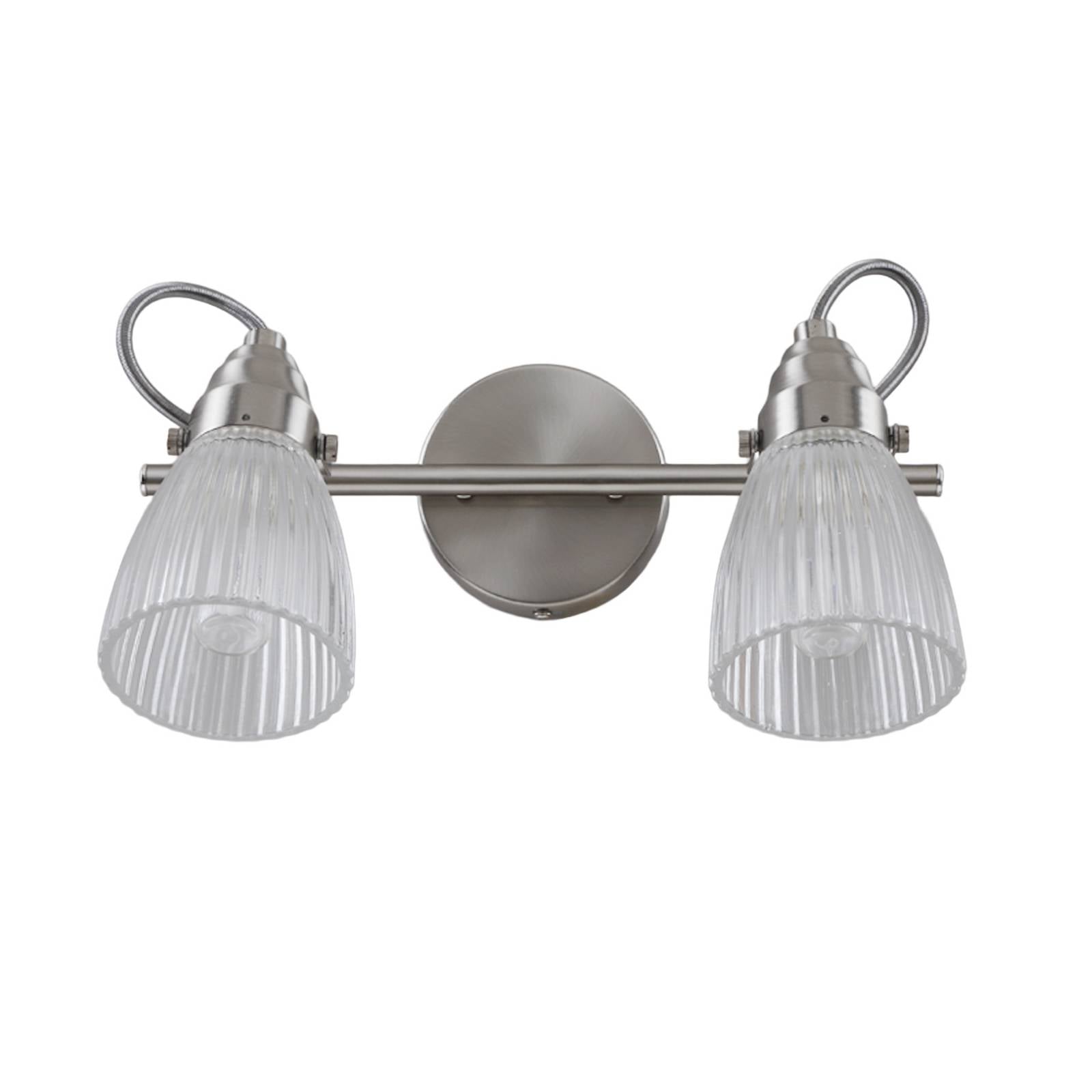 Lindby Kinkiet do łazienki Kara, 31 cm, 2-punktowa, szkło, IP44, G9