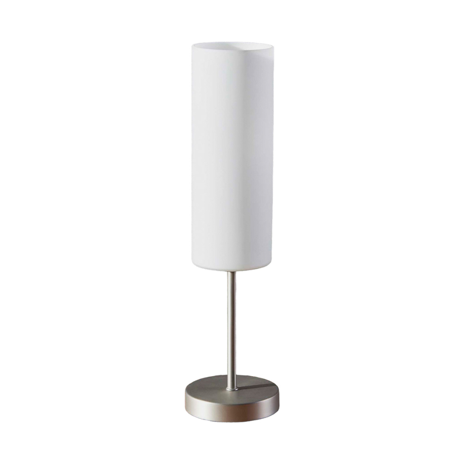 Smala bordslampan Vinsta med vit glasskärm