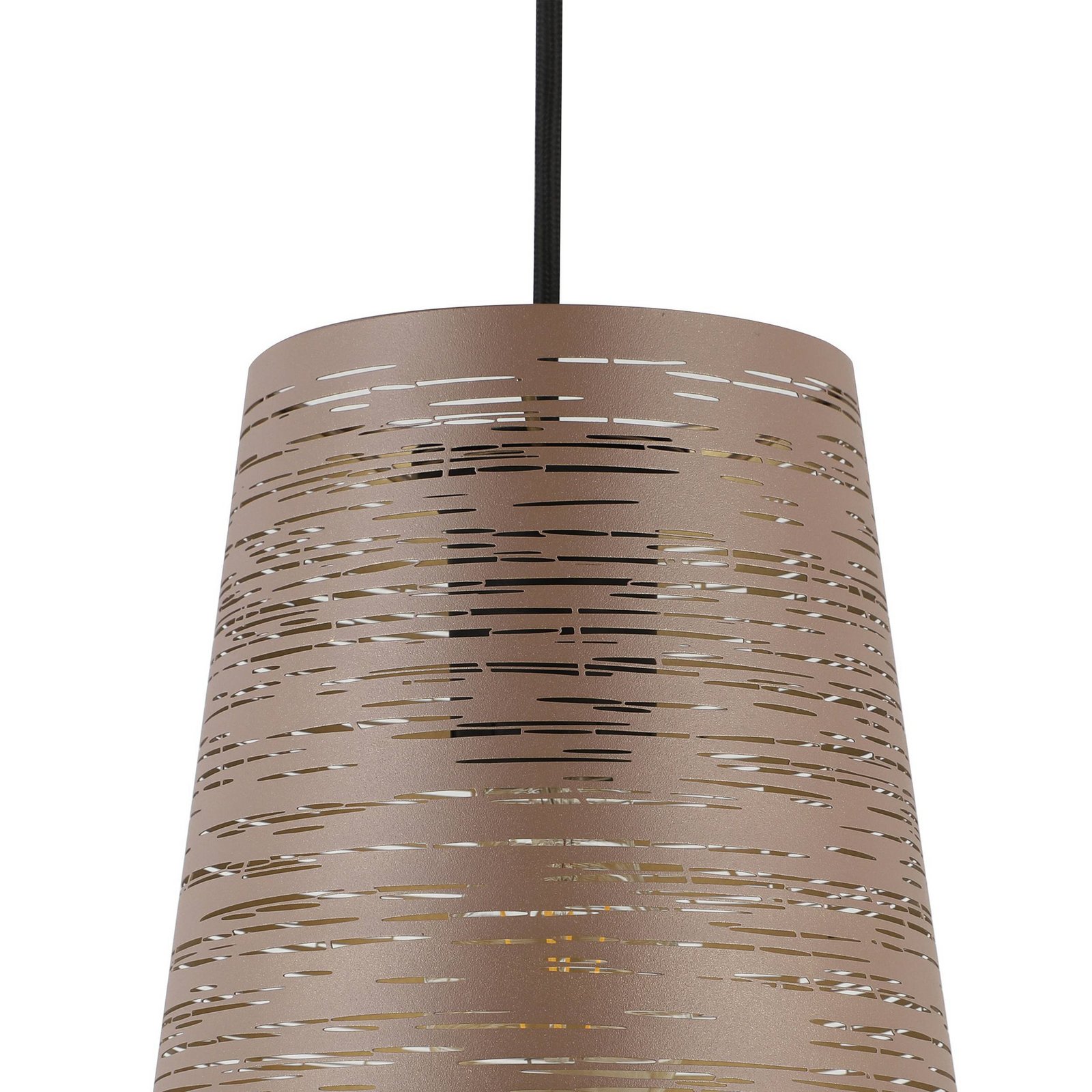 Segezia hanging light, mocha/gold-coloured, length 88 cm, 3-bulb.