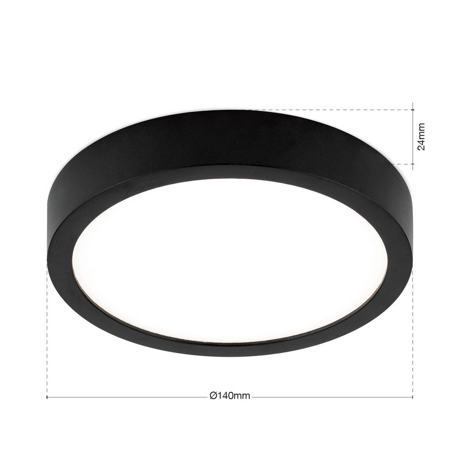 LED-Deckenlampe Disc, schwarz Ø 14 cm, CCT Metall/Kunststoff günstig online kaufen