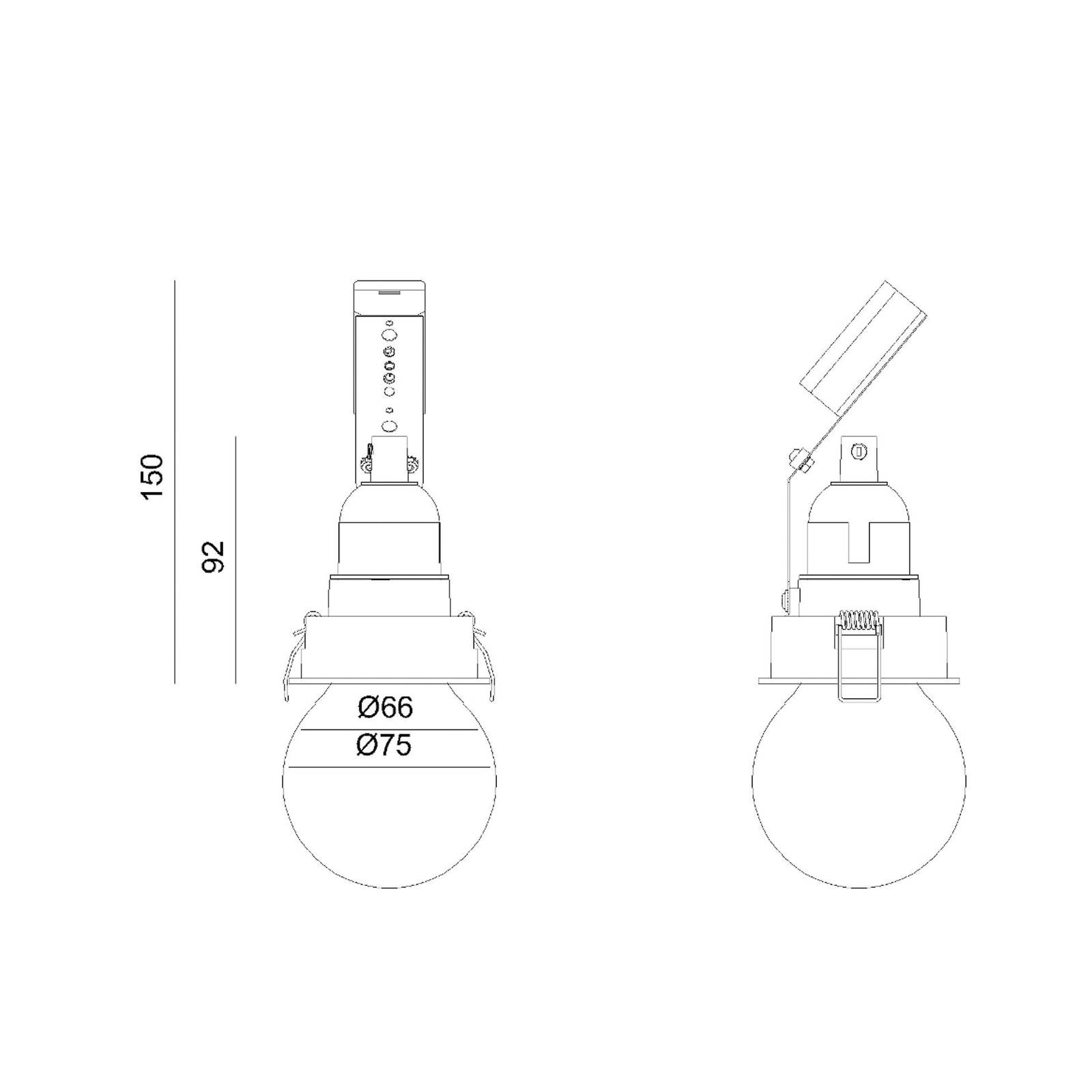 Molto Luce oprawa wpuszczana LED Willi 68R, biały, aluminium, E27