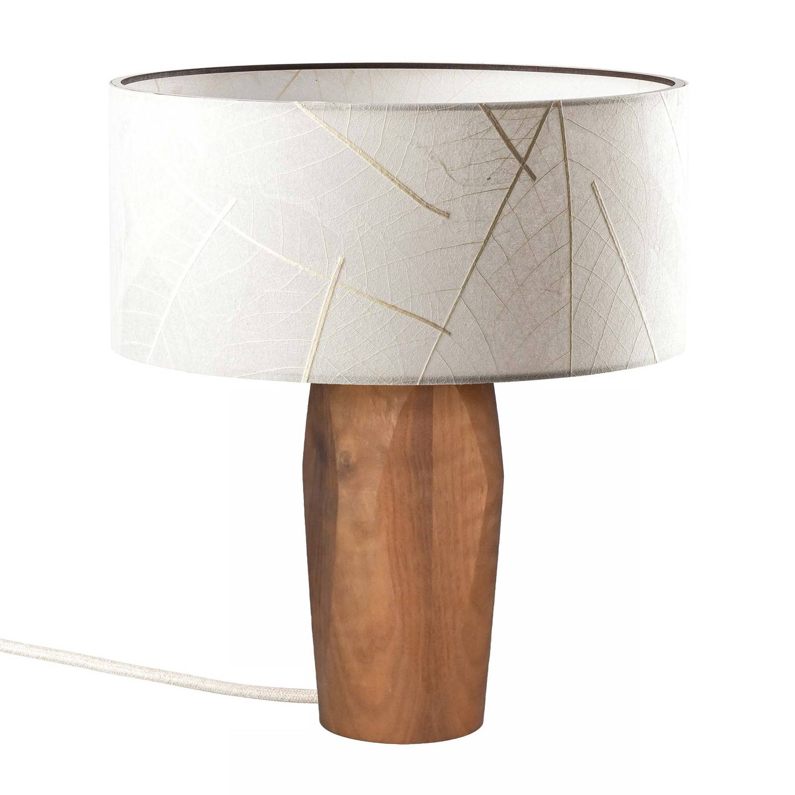 LeuchtNatur Pura LED-bordslampa, nötträd/blad