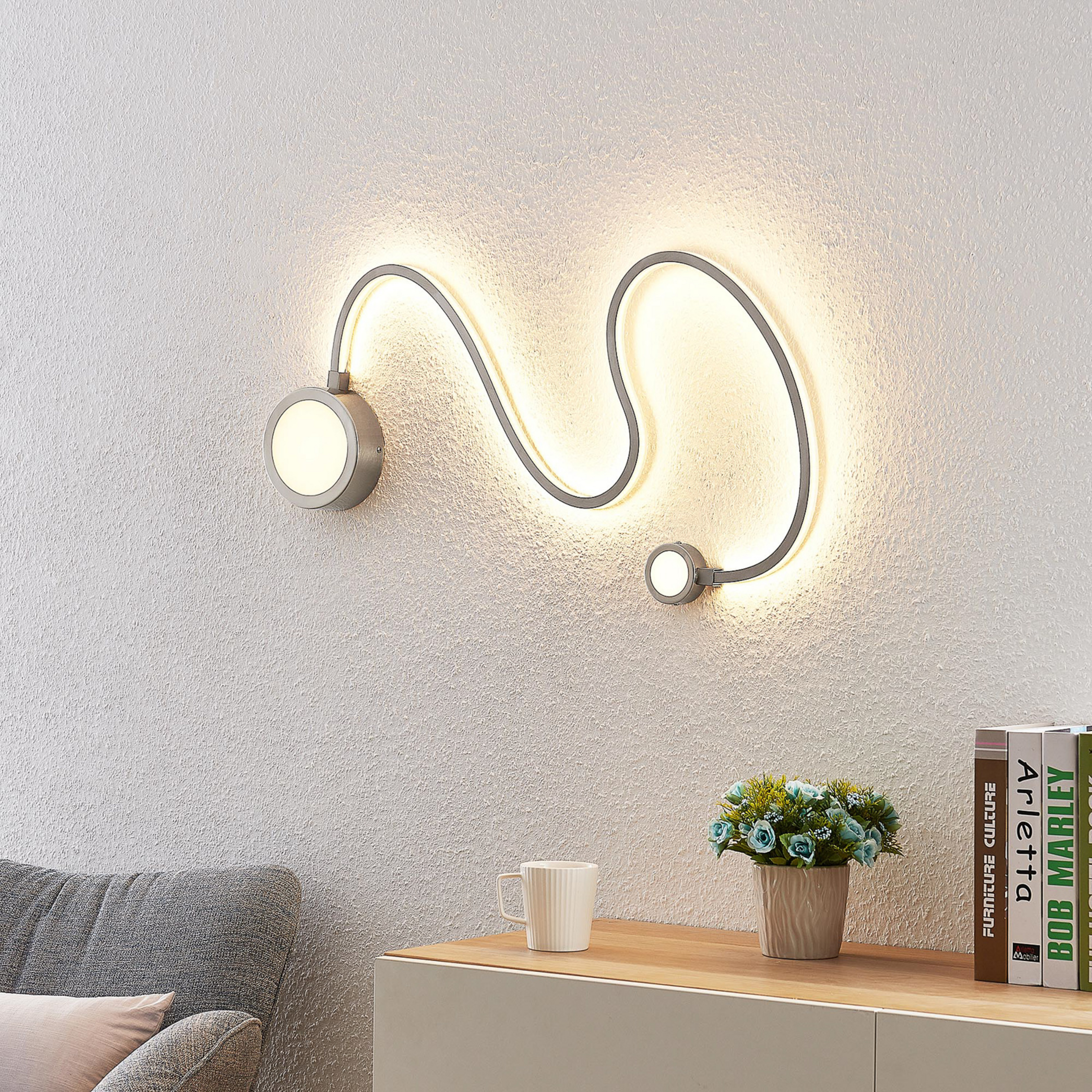 Lindby Rion LED zidna svjetiljka, nikal