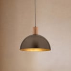 Suspension Oslo, marron, métal, Ø 34 cm, E27