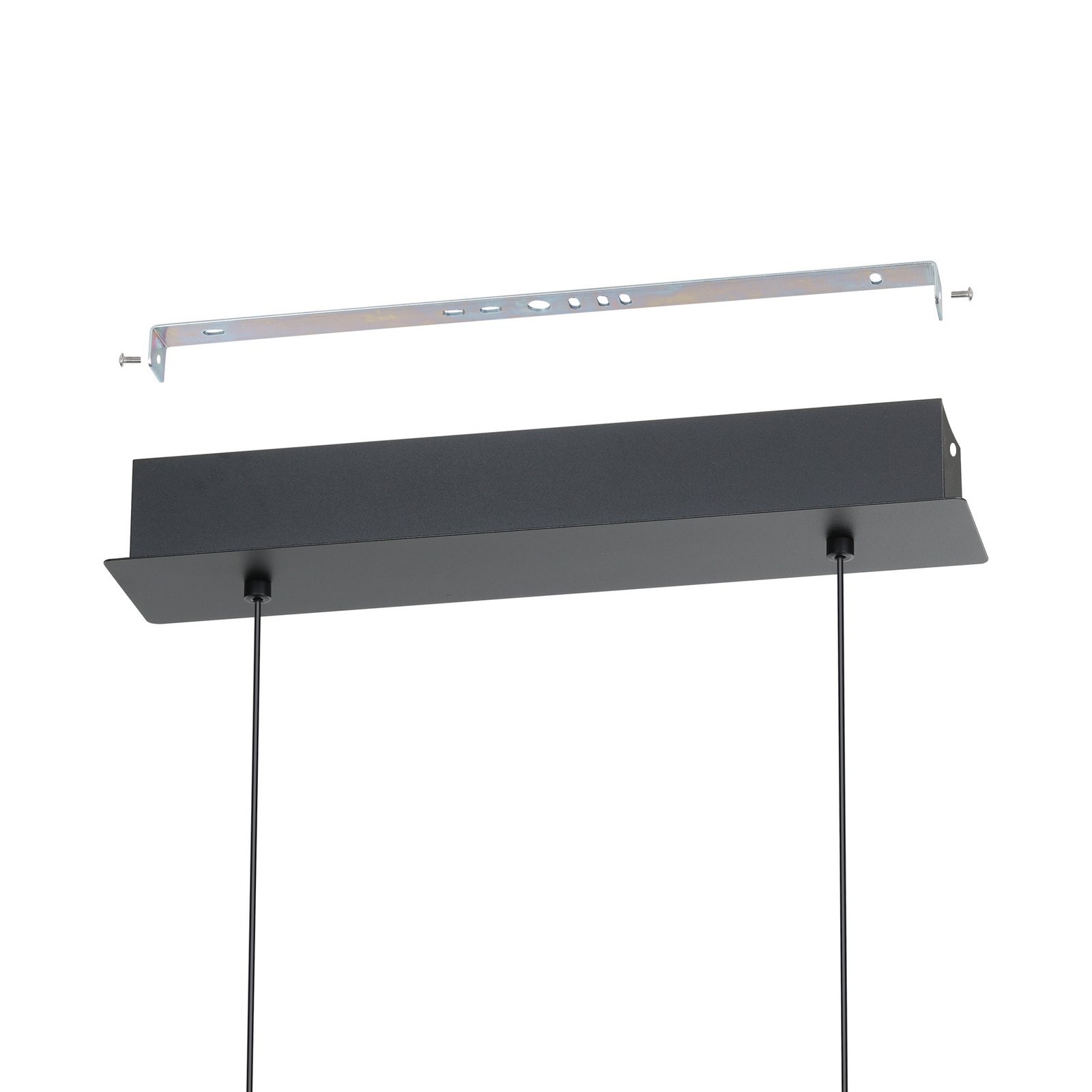 Candeeiro suspenso LED Cardito Tunable branco 100cm preto