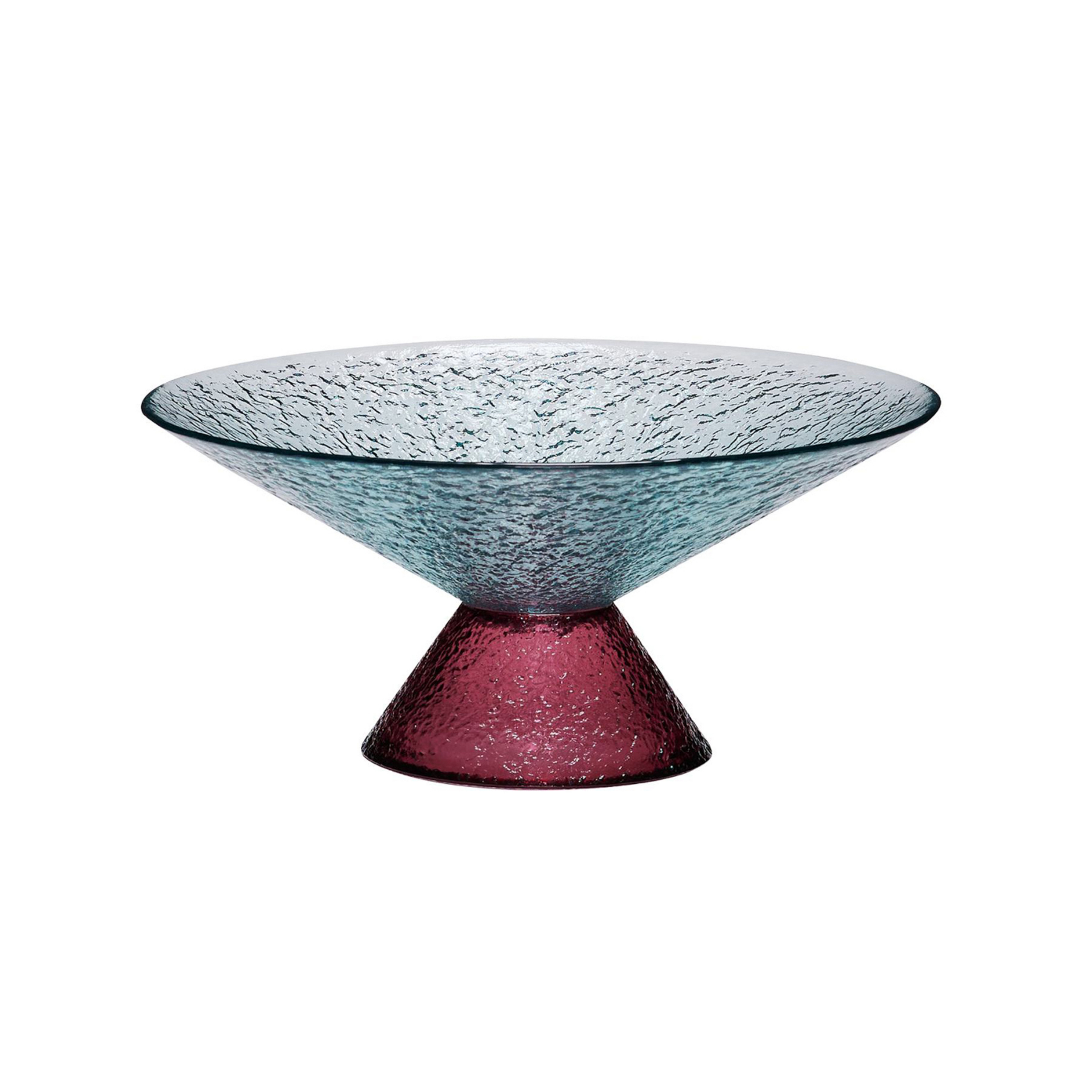 HÜBSCH Coupe à bonbons en verre Large, bleu/rouge, verre, Ø 25 cm