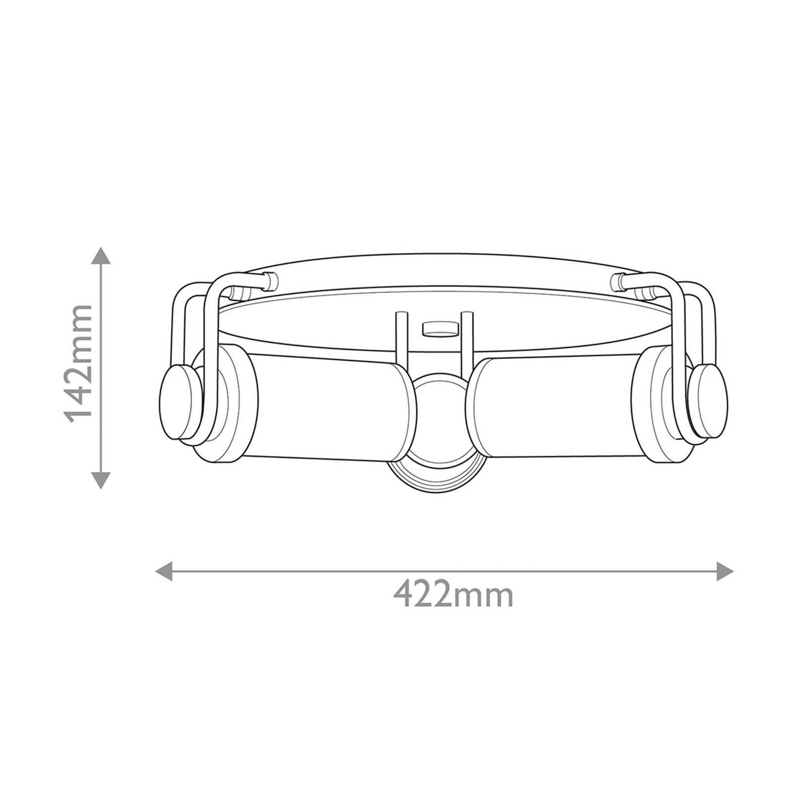 Deckenlampe WYNWOOD, altmessing, Ø 42 cm, 3-flg. Metall/Glas günstig online kaufen