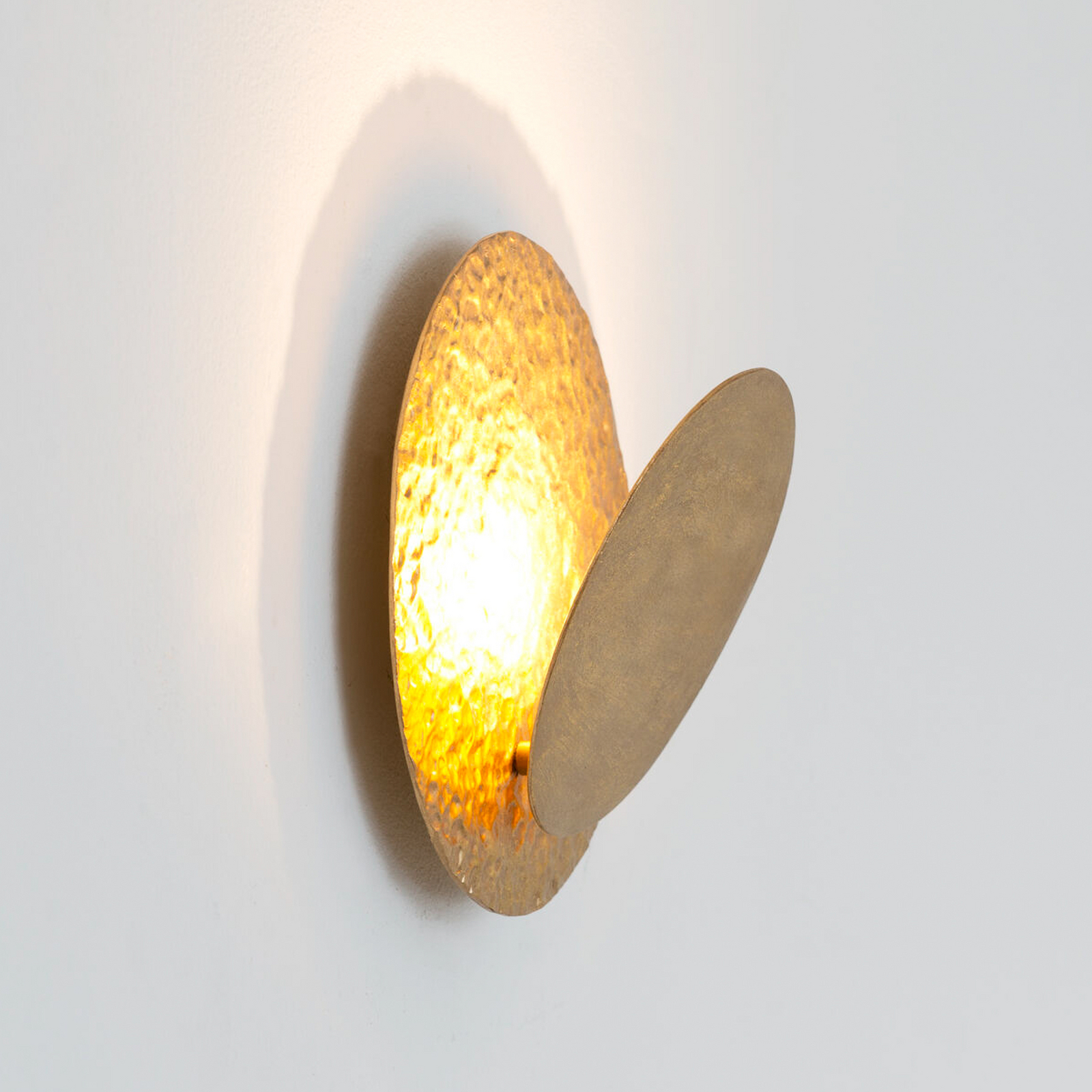 Aplique de pared LED CORONARE, Ø 26 cm, color dorado, metal, atenuable