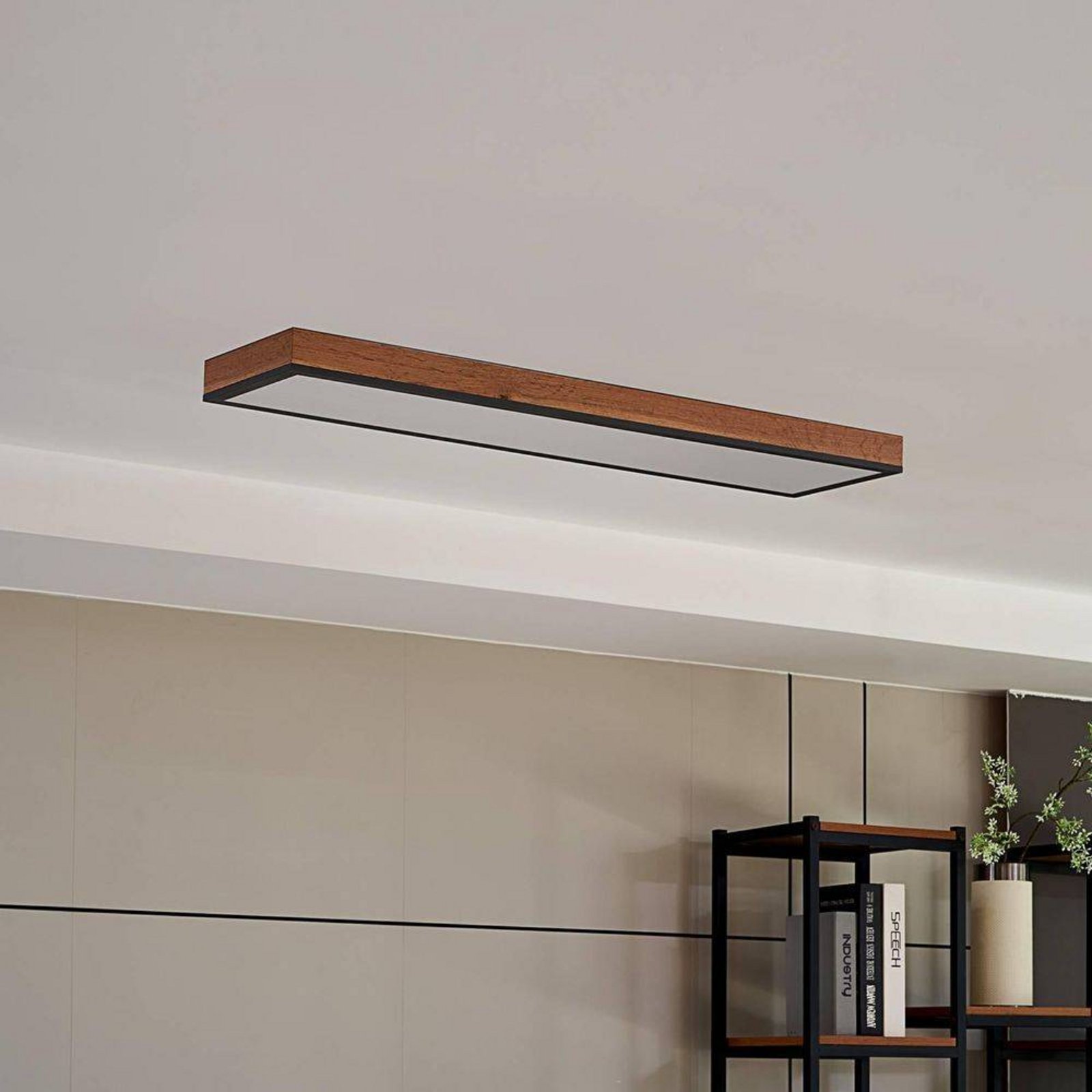 Laviona LED Candeeiro de Tecto L80 Wood/White - Lindby