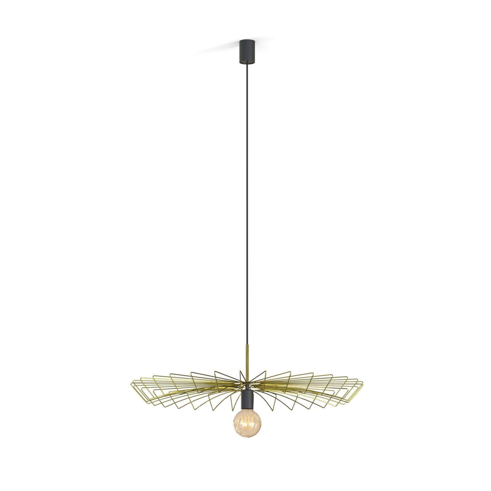 Pendelleuchte Umbrella in flacher Form, gold
