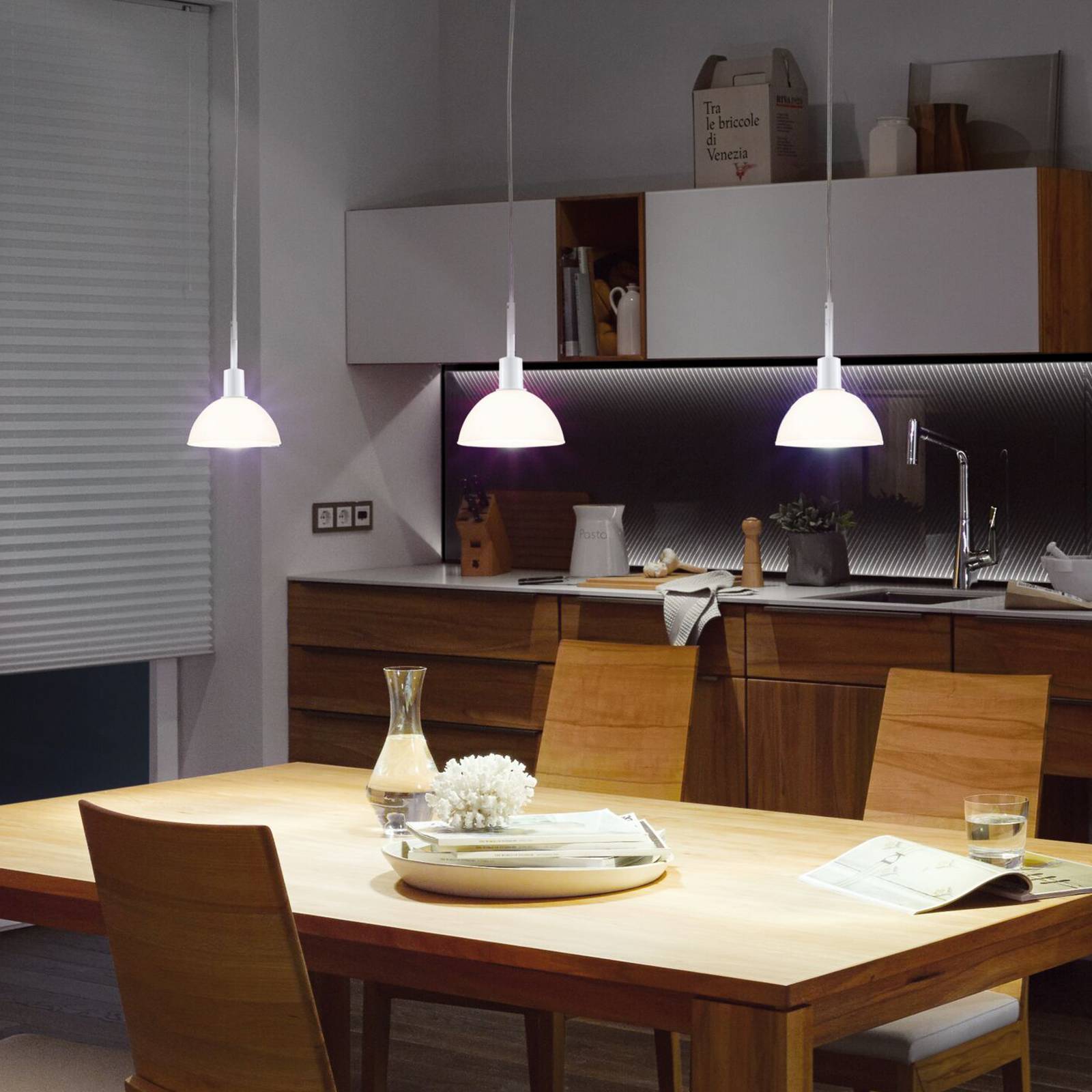 Suspension Paulmann URail Sarrasani, blanc signal, métal