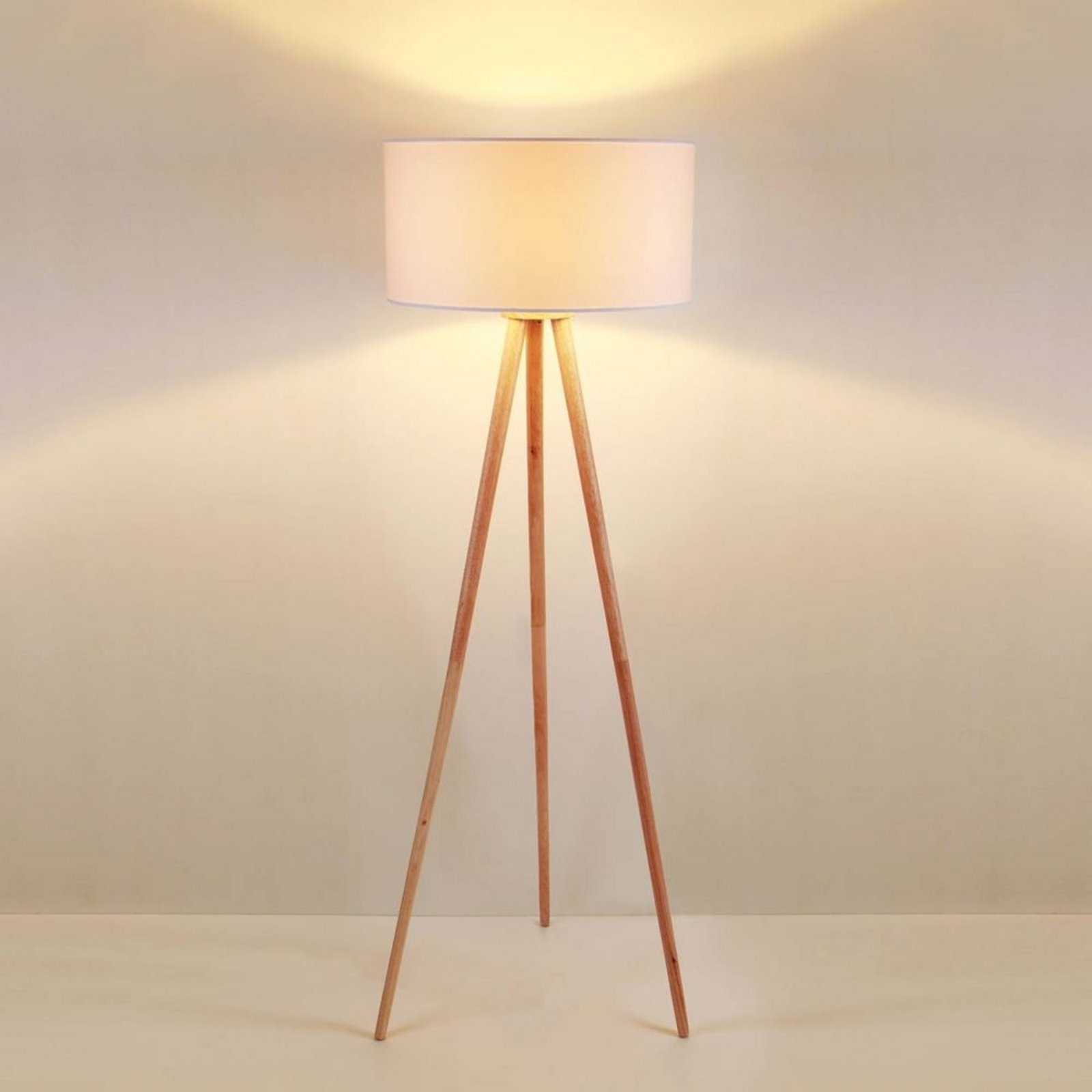 Charlia Stojaca Lampa White/Wood - Lindby