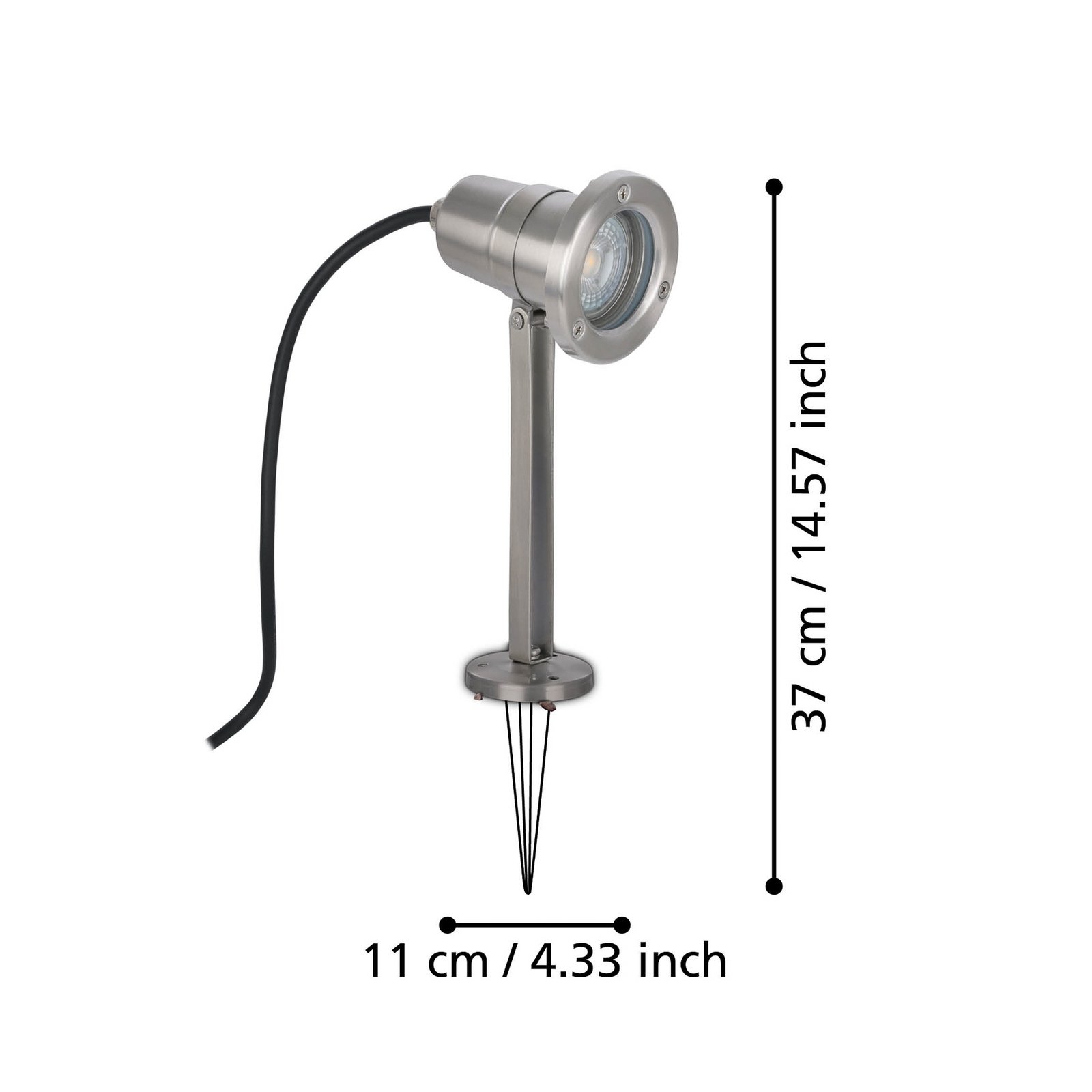 LED-maapinnale kinnitatav prožektor Nema, roostevabast terasest, 24 cm,