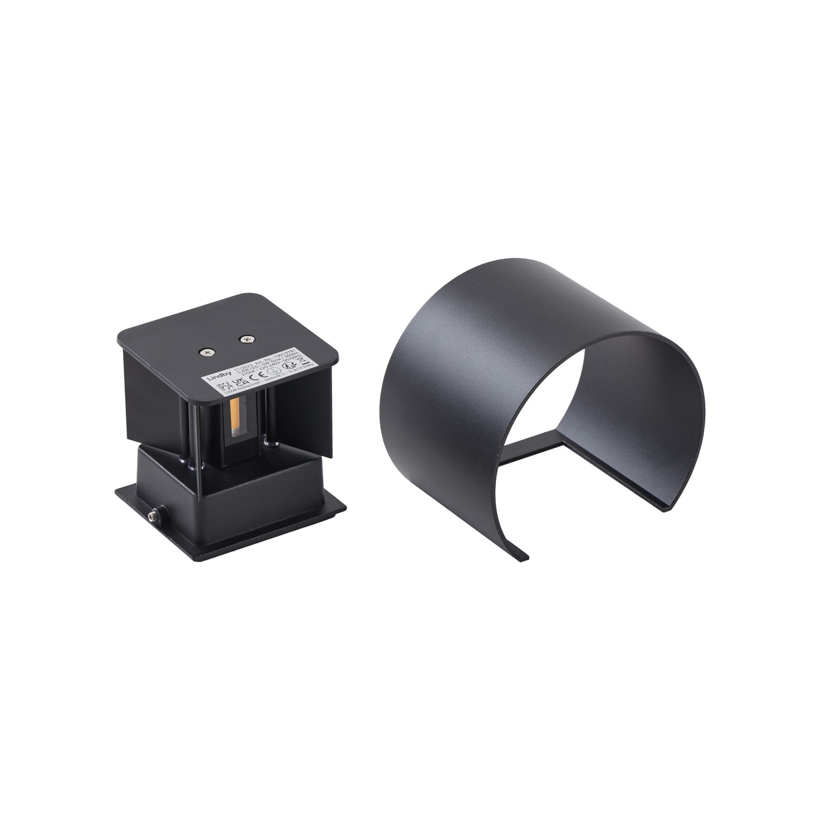 Nivar Round LED Buiten Wandlamp Black - Lindby