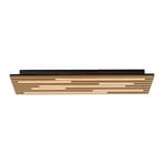 LED plafondlamp Akustik, 80 x 30 cm, naturel hout, metaal