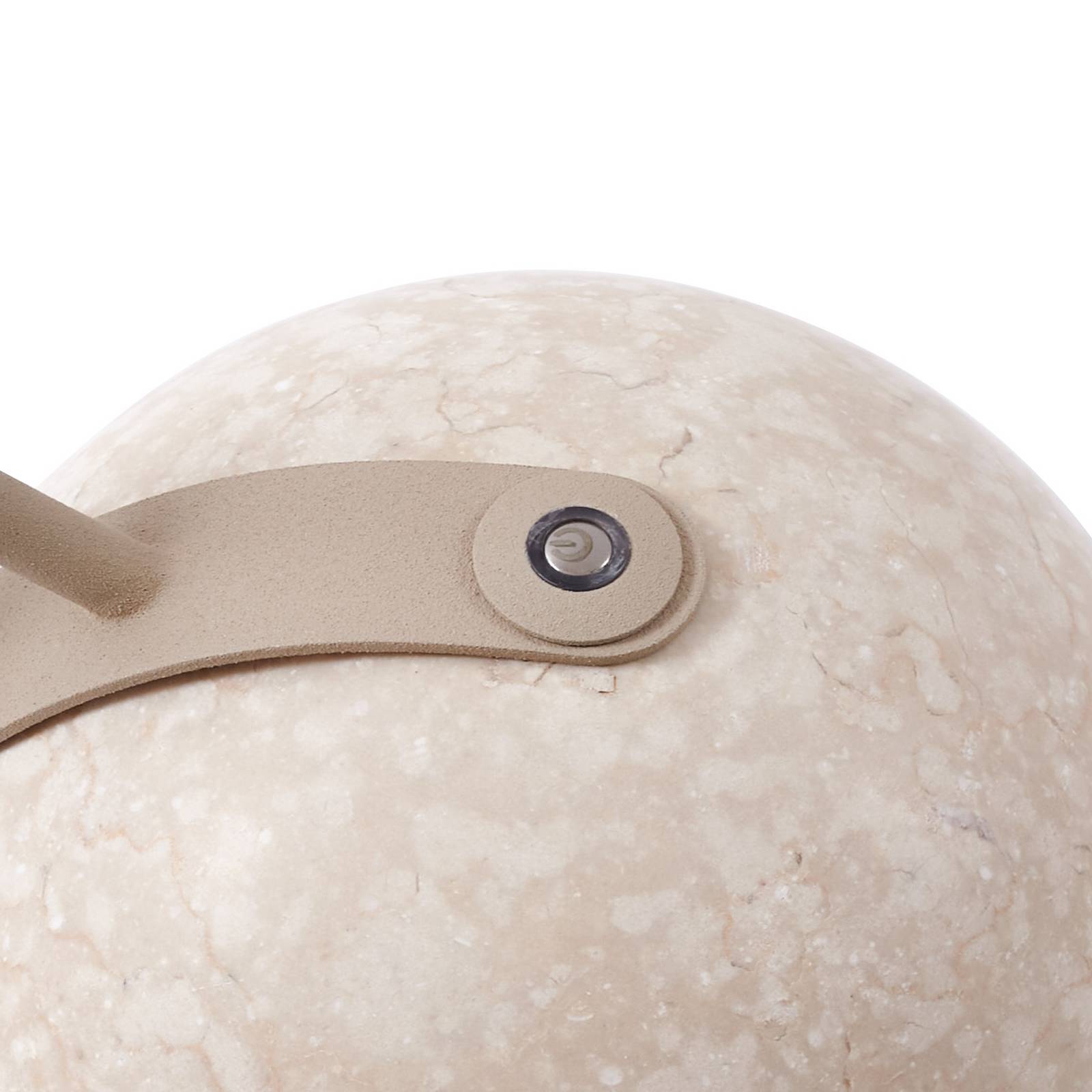 Lampa stołowa Lucande Rivera, beżowa, metal, kamień, 51 cm, G9