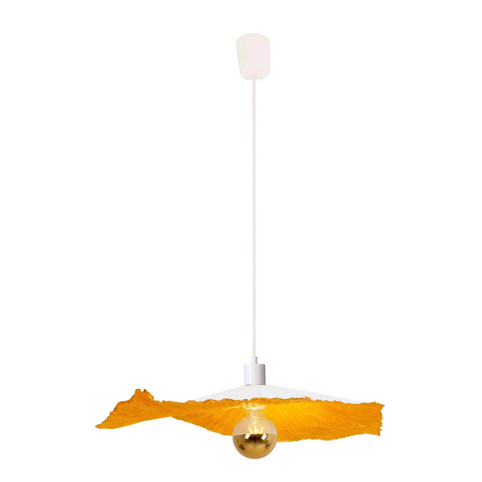 Candeeiro suspenso Crazy Paper, branco-dourado, Ø 56cm