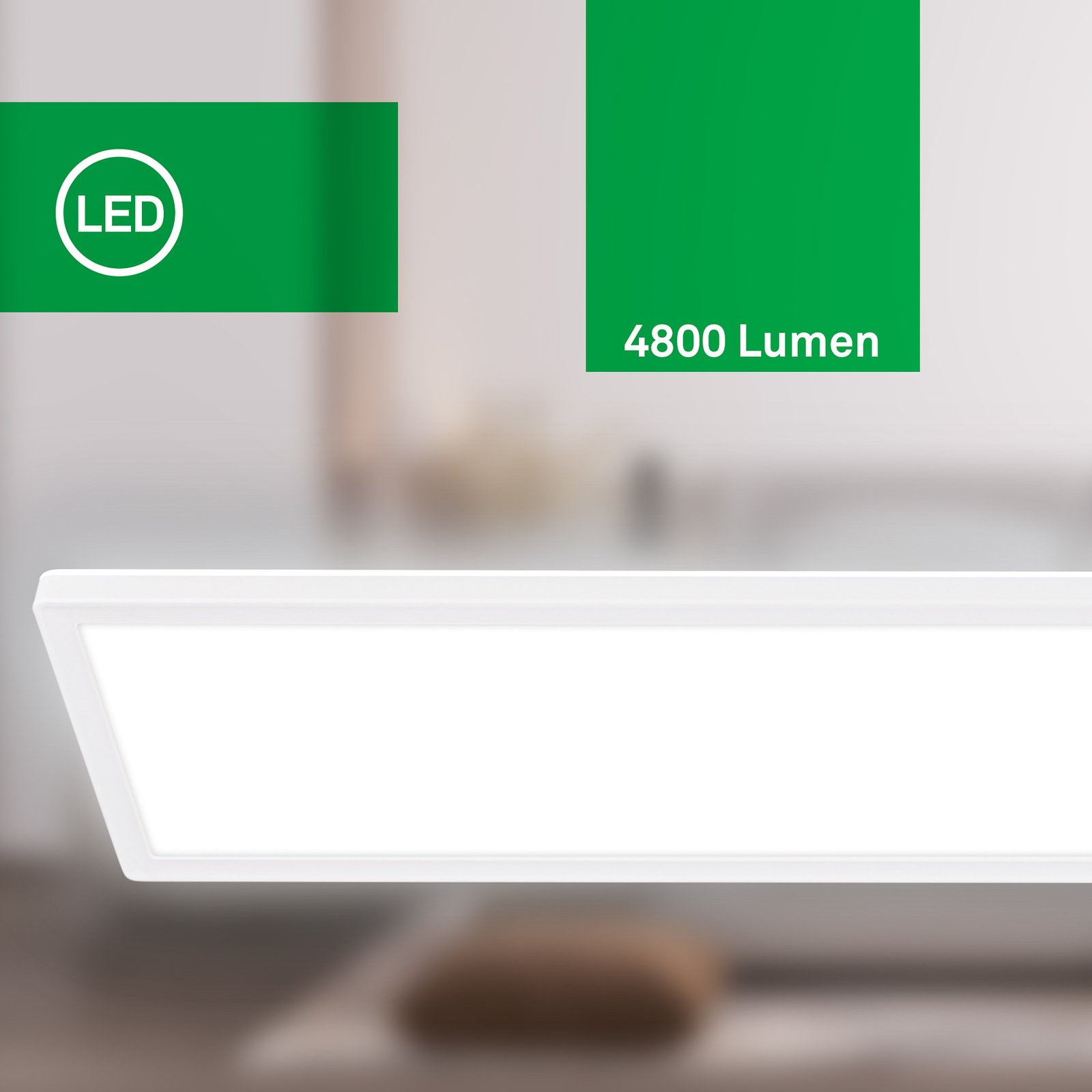 Plafonnier LED Tava A, 98x20 cm, plastique, blanc