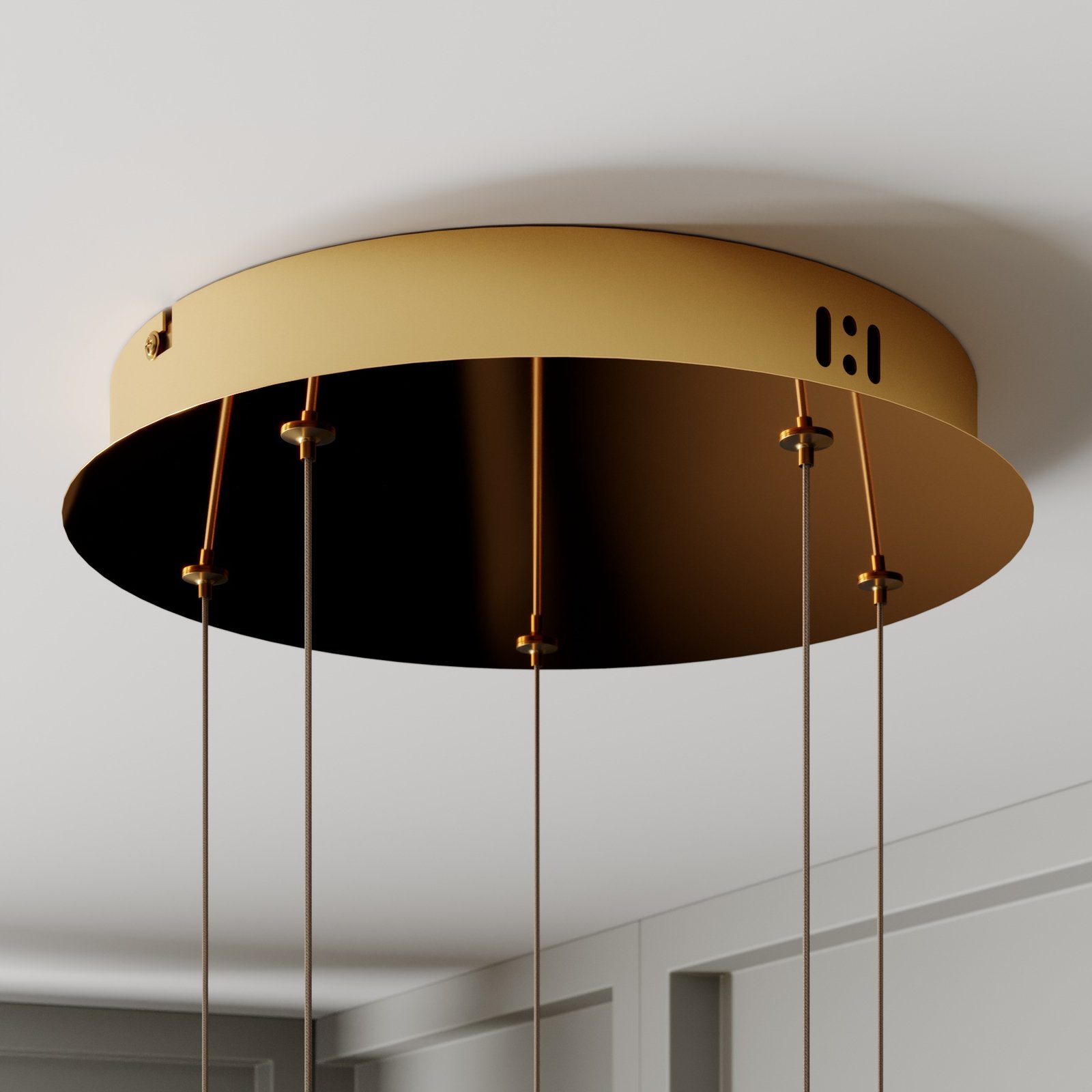 LED hanglamp Hayley, 5 lampjes, rond, goud