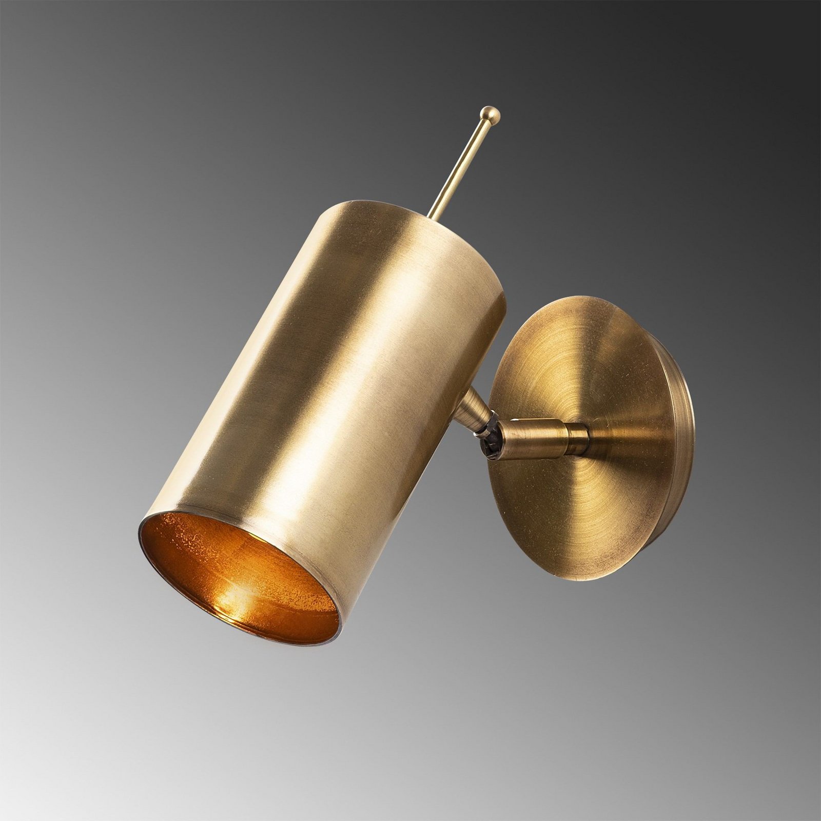 Wandleuchte Kem, messing, Metall, Höhe 23 cm, E27