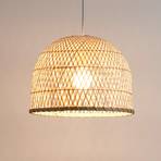 Pauleen Woody Pearl pendant light bamboo lampshade