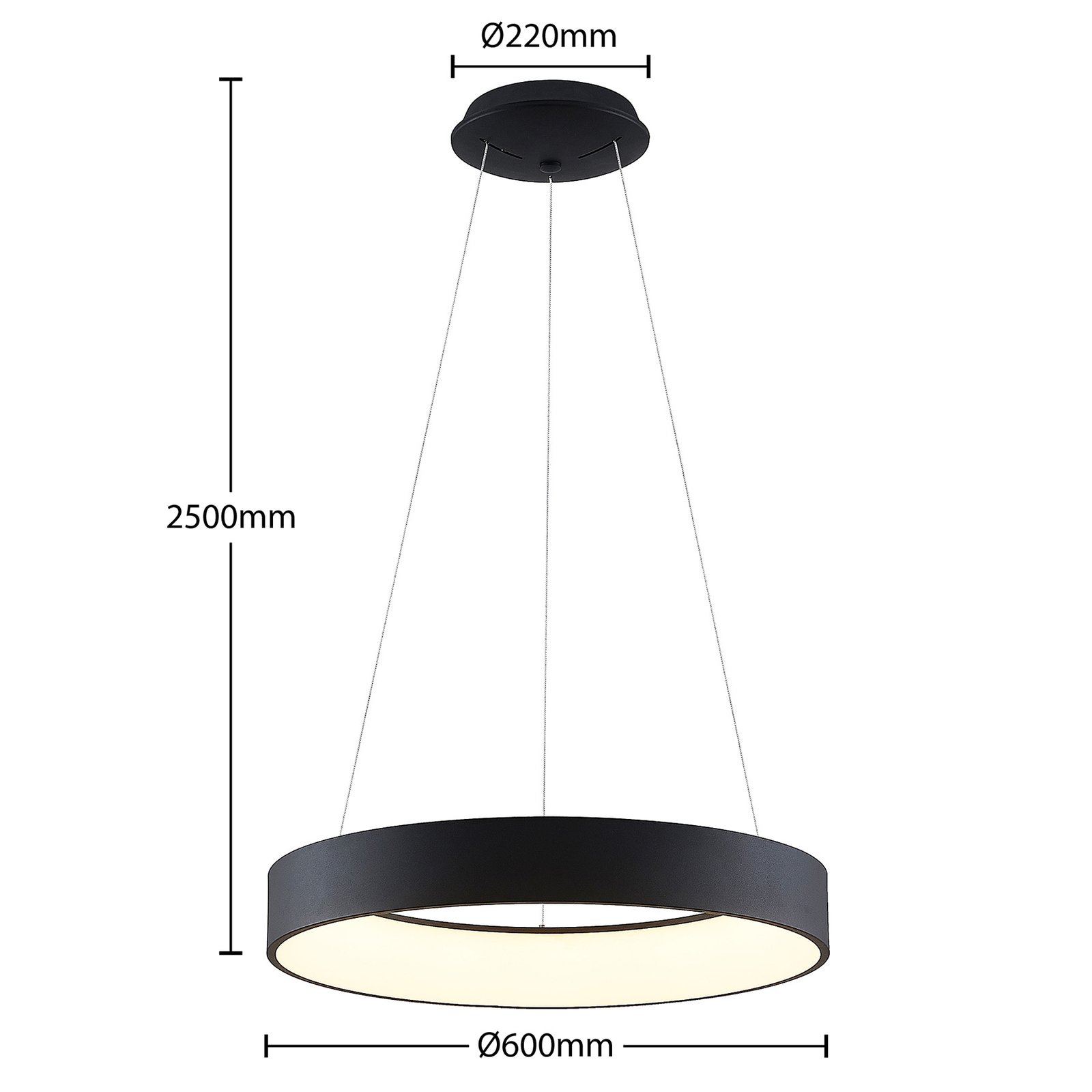Aleksi Round LED Lampada a Sospensione Ø60 Black - Arcchio