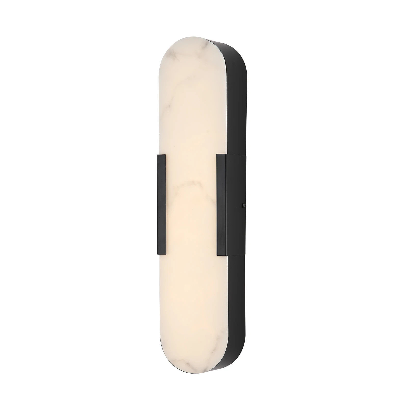 LED-Bad-Wandlampe Opaline, Höhe 50 cm, schwarz, Metall/Resin