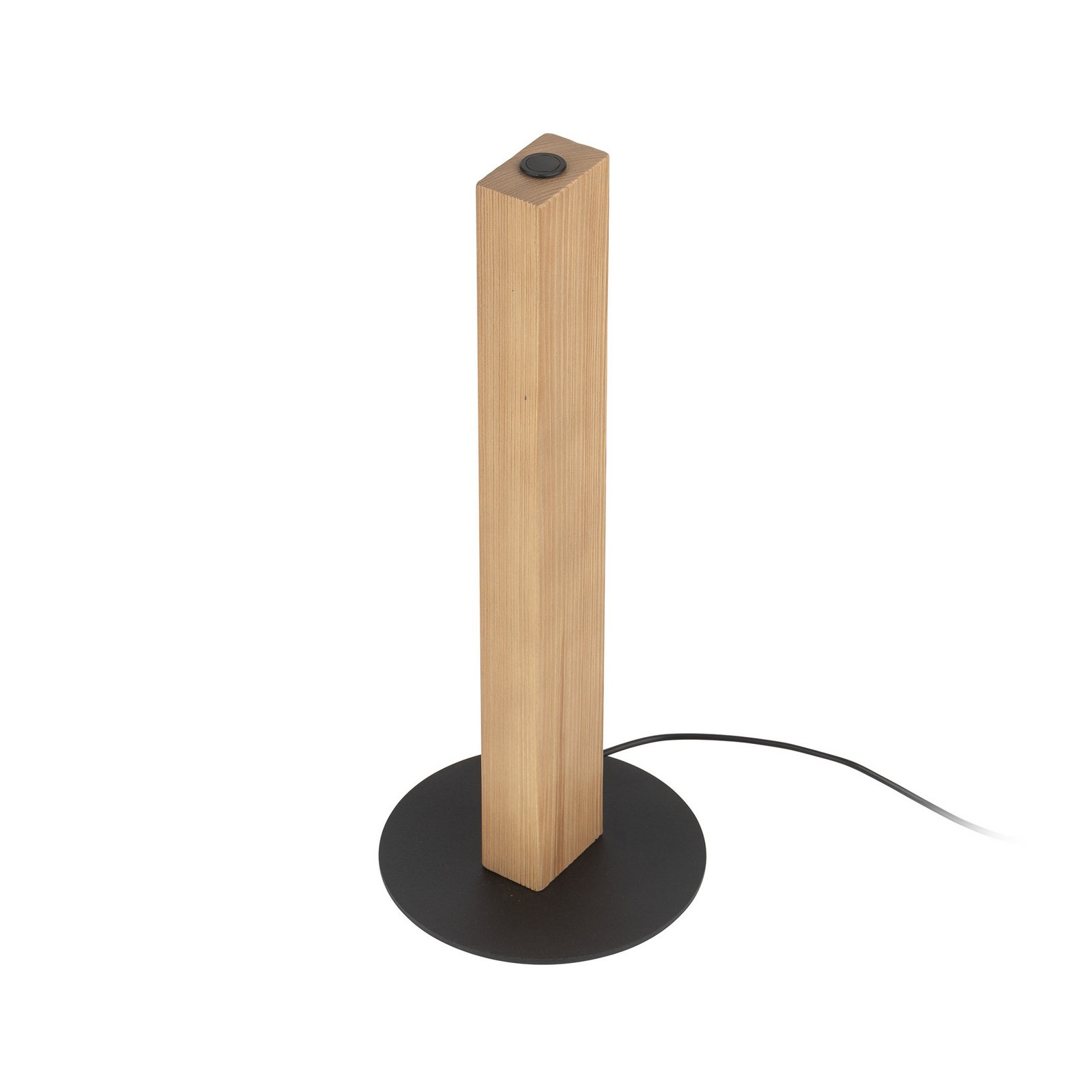 LED wooden table lamp Teo, beech, 42 cm, touch dimmer