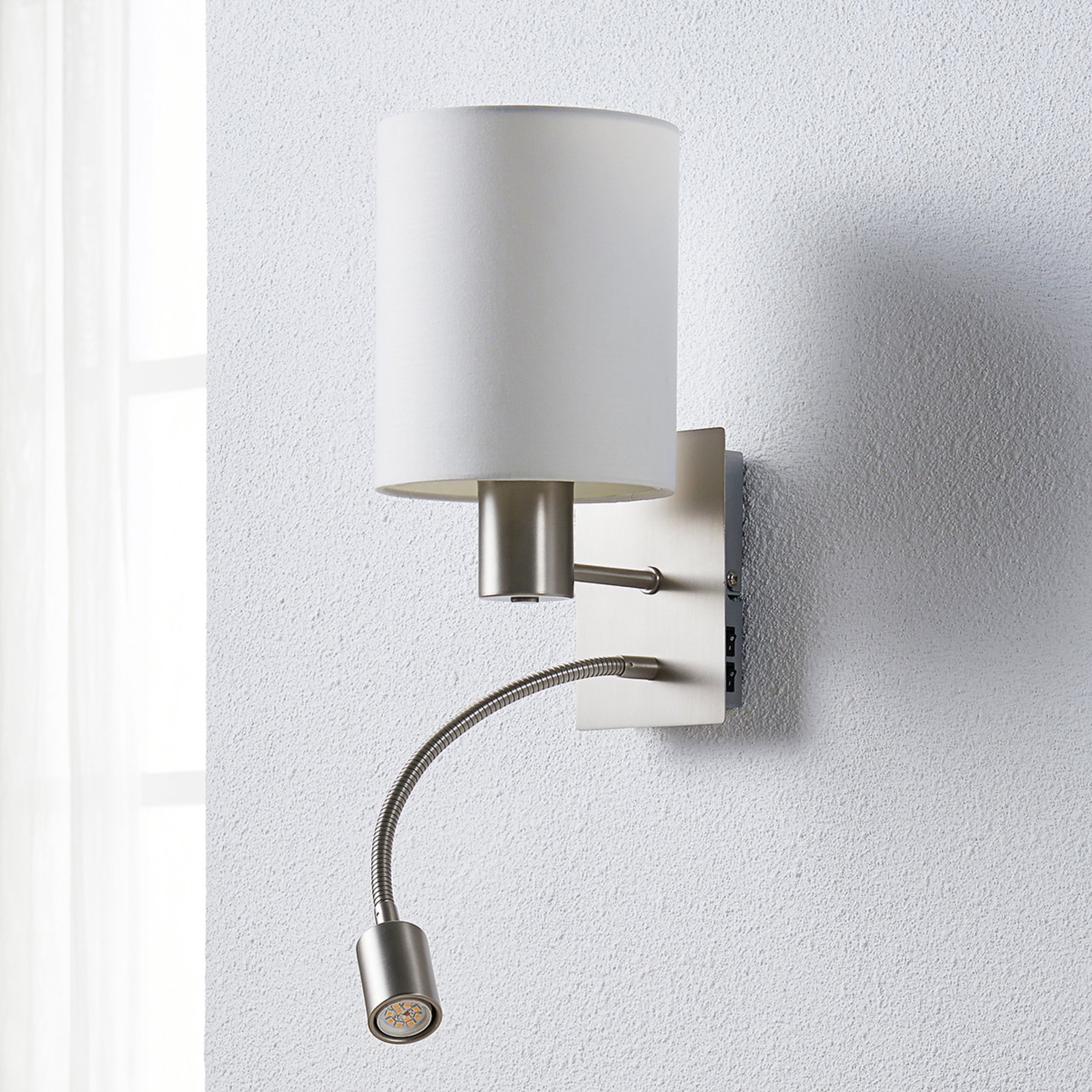 Shajan Wandleuchte Nickel/White - Lindby