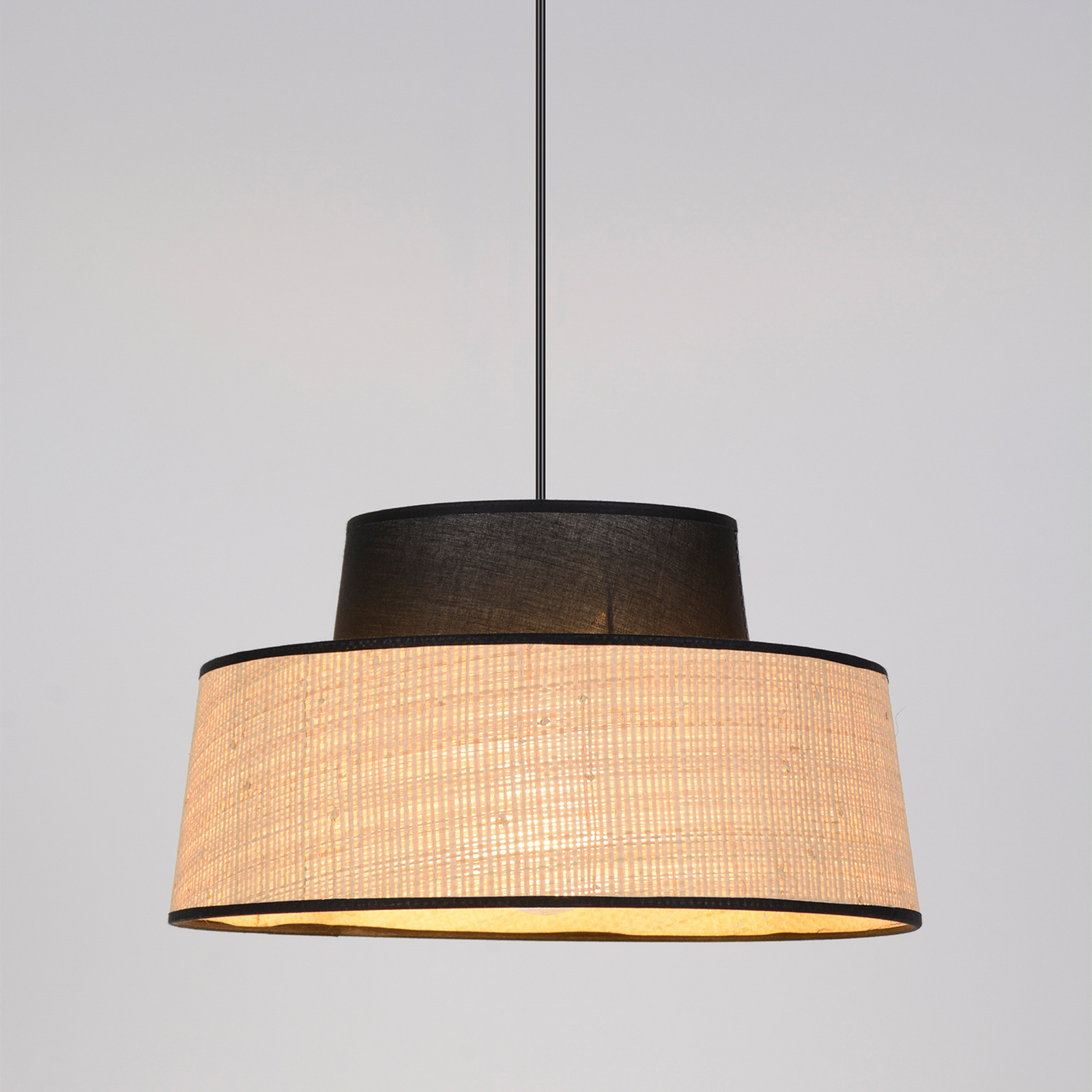 Luster Mallorka, crna/prirodna, Ø 38 cm - Corep SAS