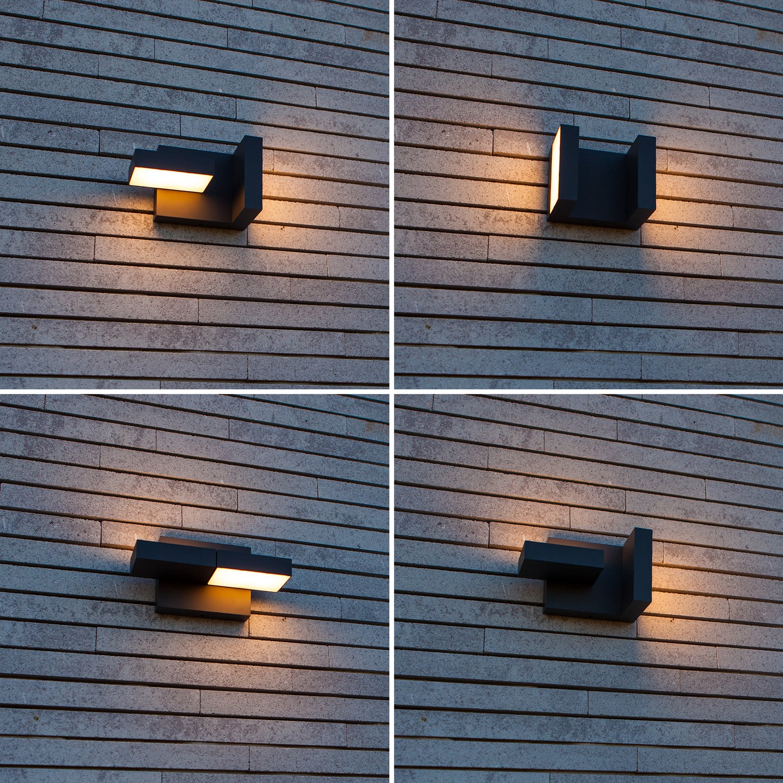 TWISTO LED kültéri fali világítás, sötét szürke, szélesség 15 cm, IP65