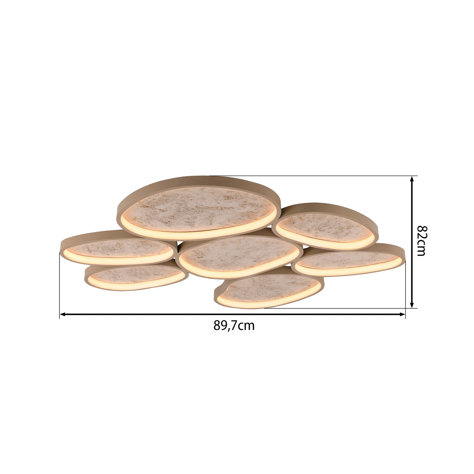 Moonbraker 7 LED ceiling light, sand beige, 3,000K, dimmable Moonbraker 7 LED ceiling light, sand beige, 3,000K, dimmable