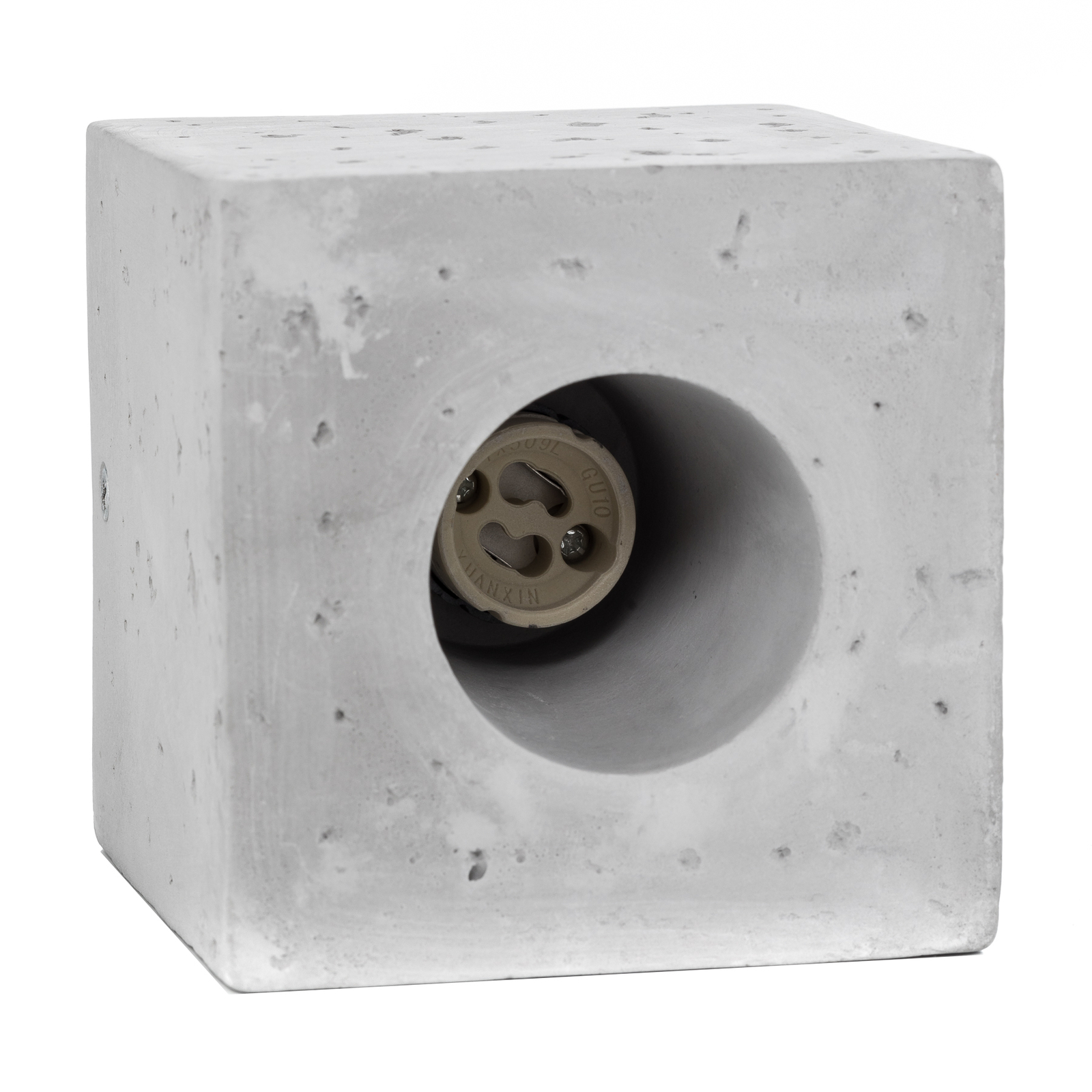 Plafondlamp Ara als betonnen kubus 10cm x 10cm