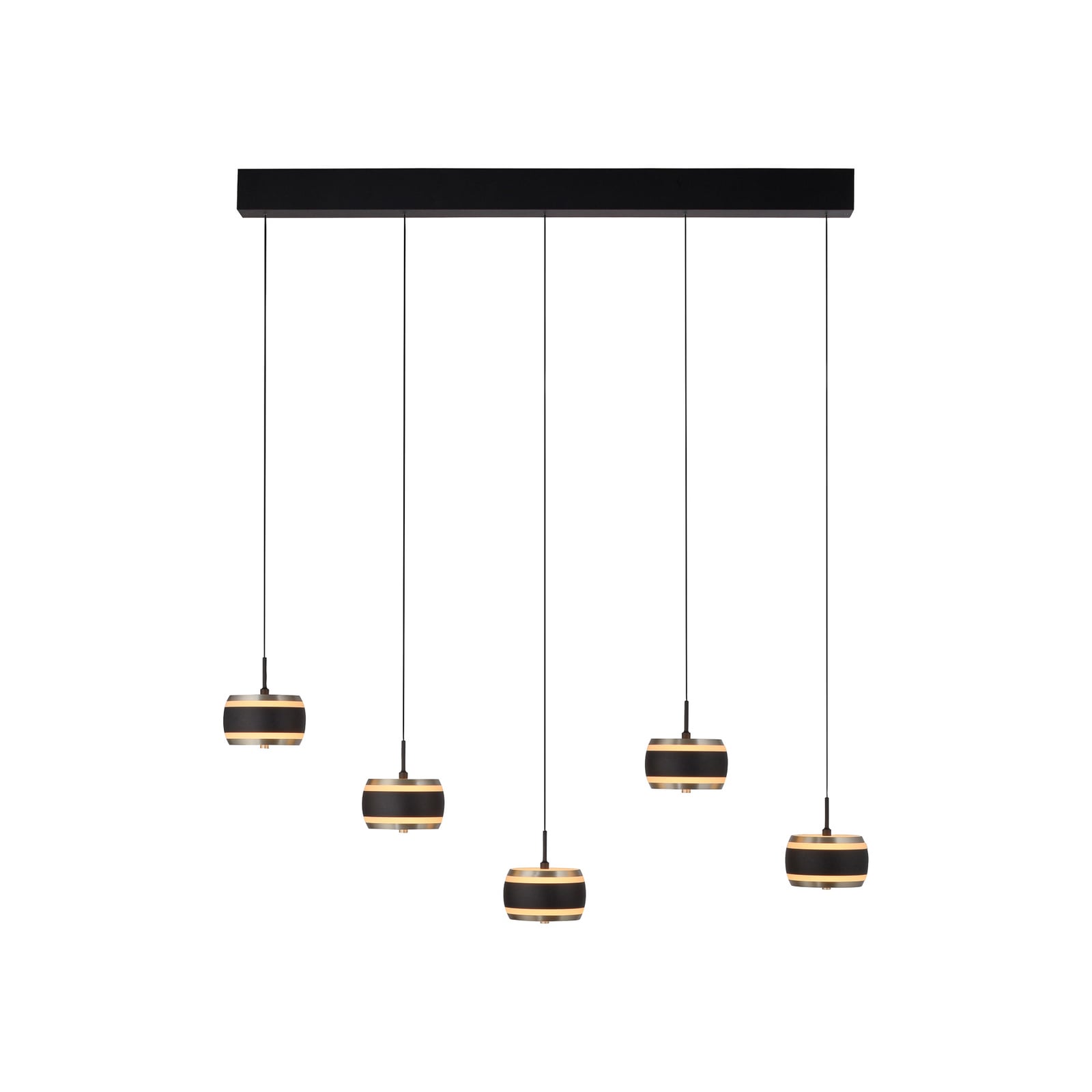 Falling Rings LED-Hängelampe schwarz 101 cm 5-fl. - PURE Falling Rings LED-Hängelampe schwarz 101 cm 5-fl. - PURE