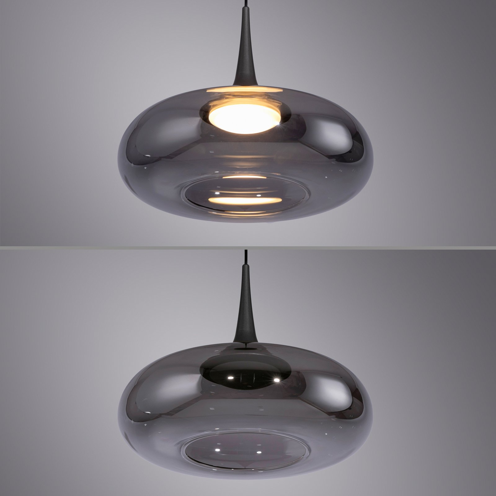 Schöner Wohnen LED-visoka svetilka Posh 1-fl., dimno steklo, 3.000 K Schöner Wohnen LED-visoka svetilka Posh 1-fl., dimno steklo, 3.000 K