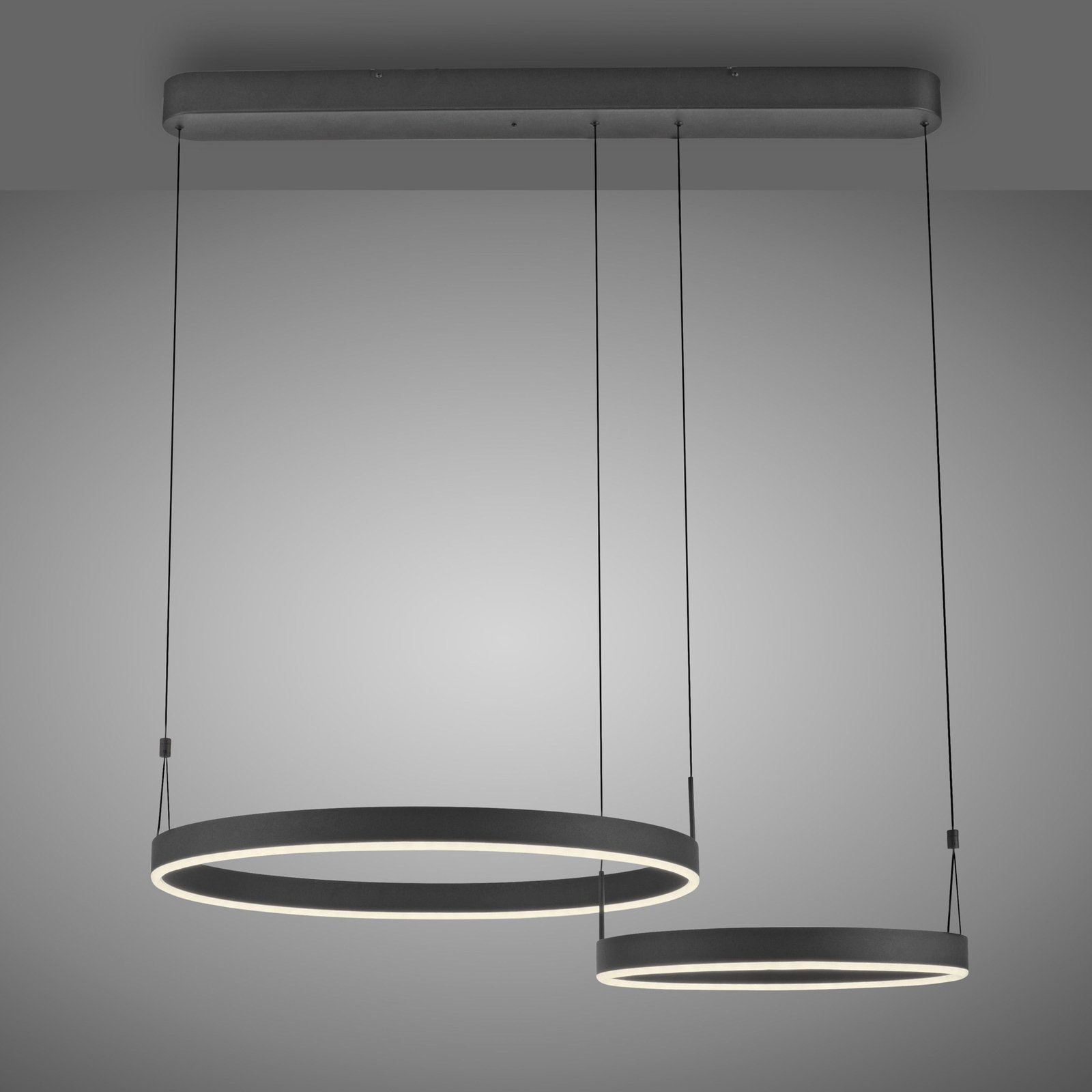 Paul Neuhaus Esko LED hanglamp, zwart, lengte 90 cm