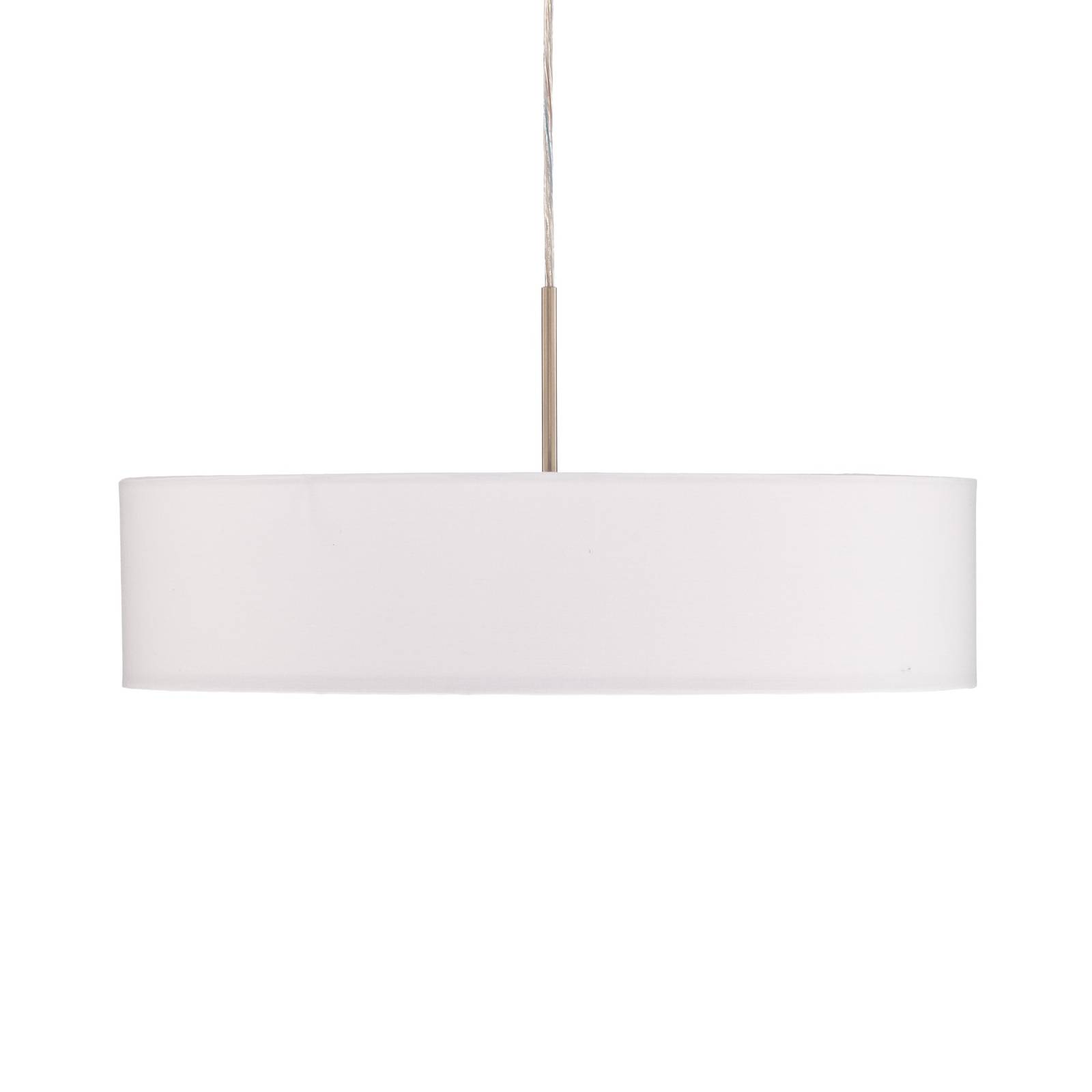 Lampa wisząca Lindby Sebatin, Ø 50 cm, biała, tkanina, E27