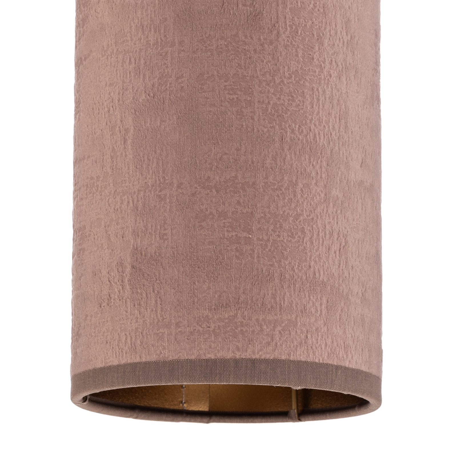 Joni pendant light, textile, 3-bulb long rose gold