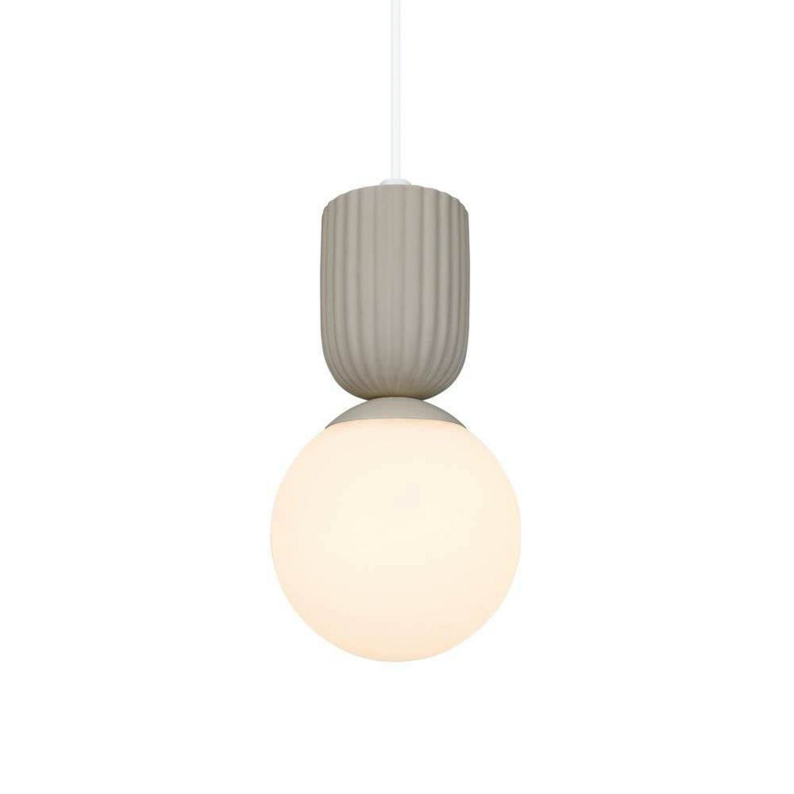 Hängeleuchte Sadie, beigefarben, Ø 15 cm, Glas/Keramik