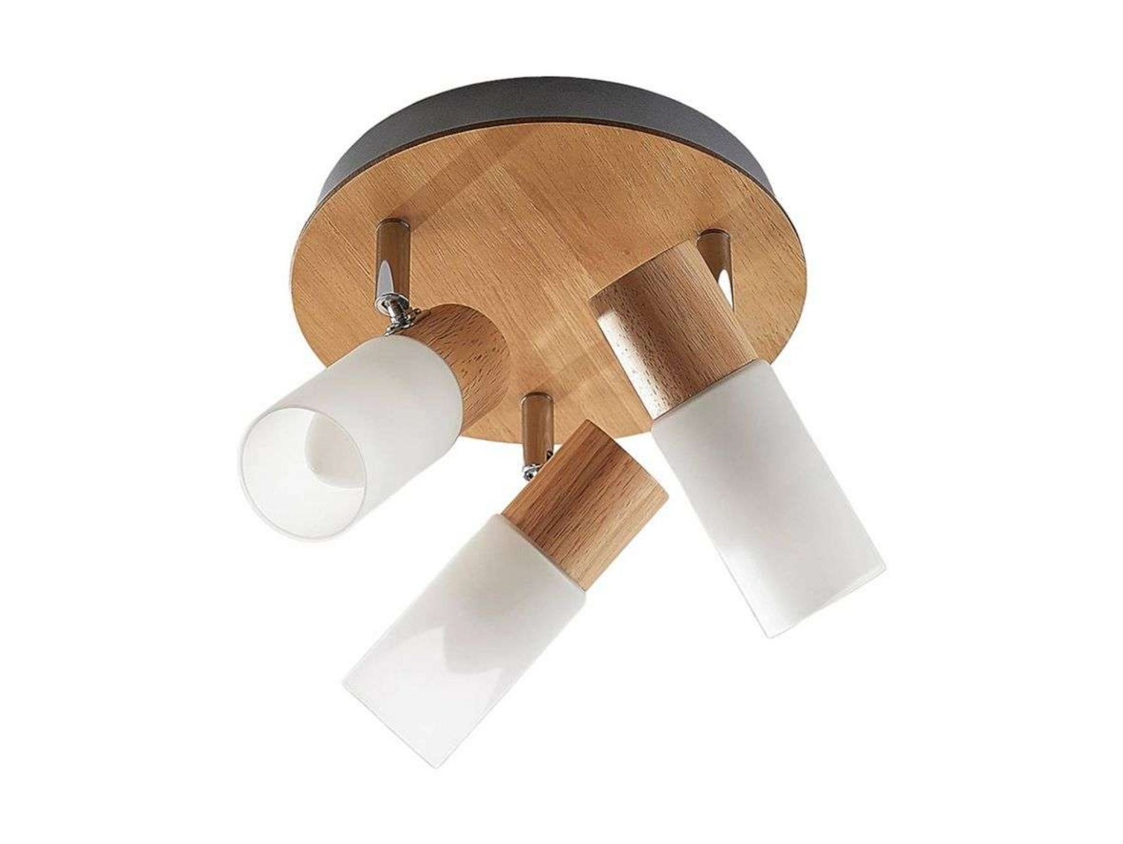 Christoph 3 Round Ceiling Lamp Wood/White - Lindby